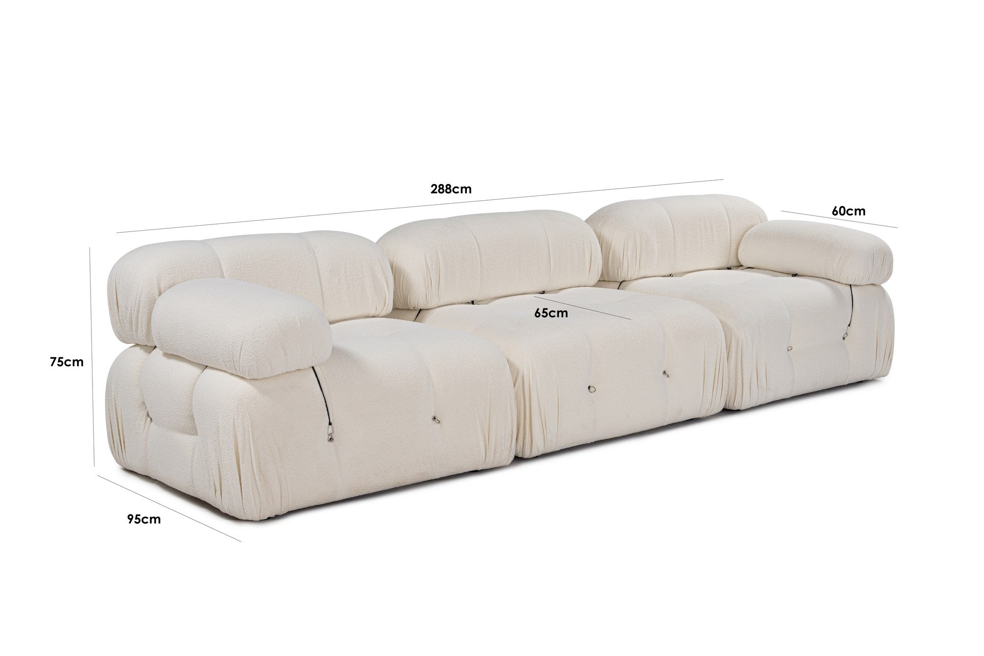 Erleben Sie das stilvolle Bubble 3-Sitzer Sofa in Weiß von Atelier Del Sofa. Perfekte Kombination aus Komfort, Eleganz und Langlebigkeit für Ihr Zuhause.
