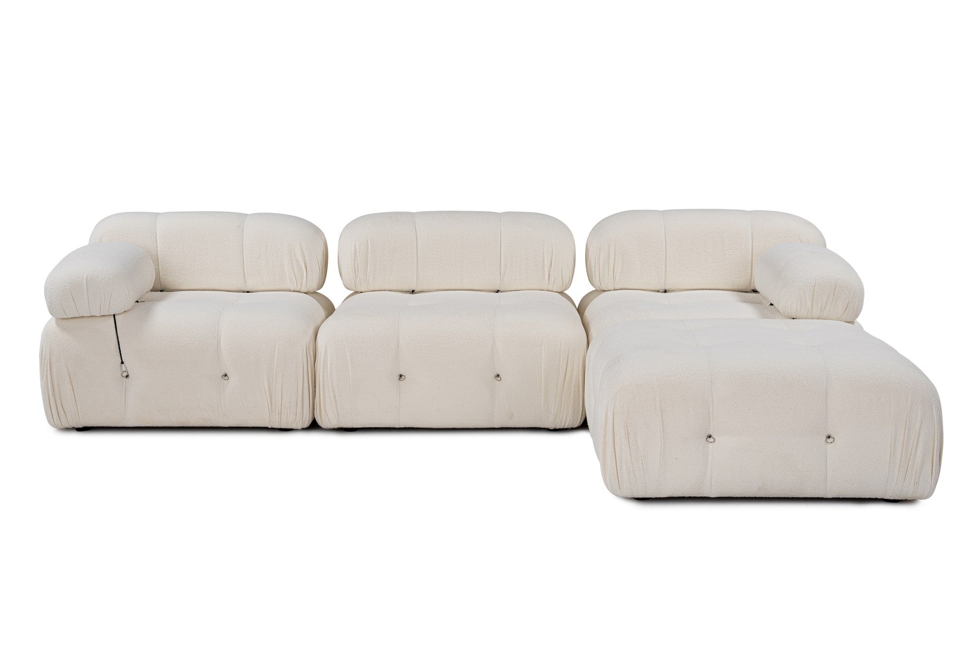 Bubble Beige L1-O1-1R-PUF in Weiss präsentiert im Onlineshop von KAQTU Design AG. Ecksofa ist von Atelier Del Sofa