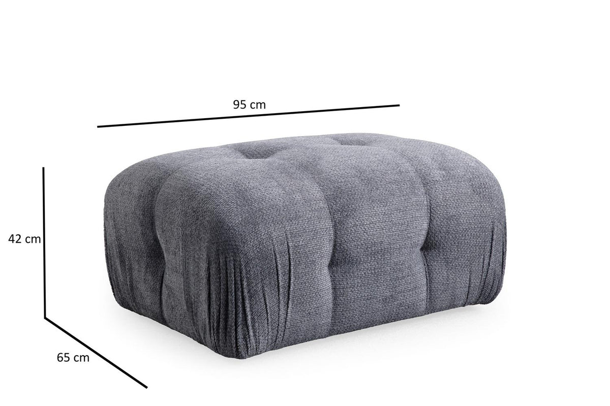 Petite Pouf - Grau in Grau präsentiert im Onlineshop von KAQTU Design AG. Pouf ist von Atelier Del Sofa