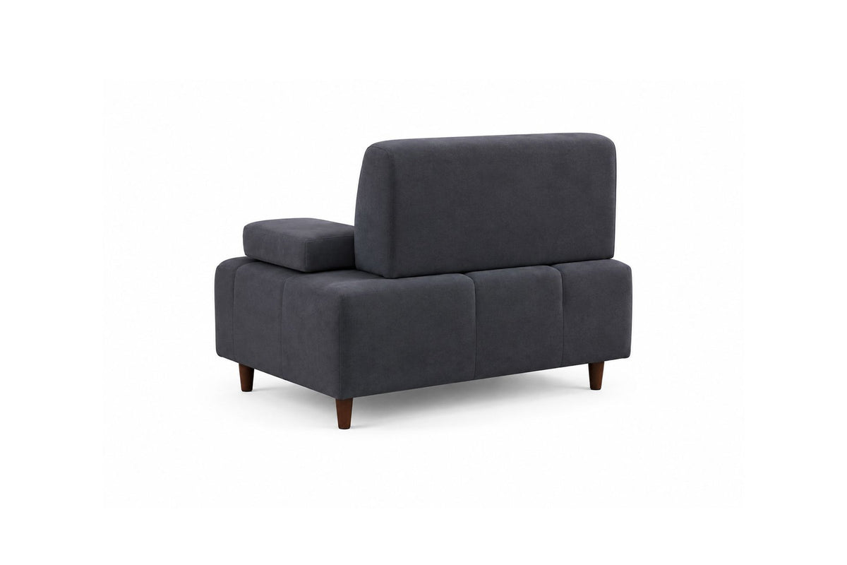 Petrolblaues 3-Sitzer-Sofa Madlen mit Polyesterbezug, hohen Kunststoffbeinen und geradliniger Form, Gestell aus Buchenholz und Spanplatte.