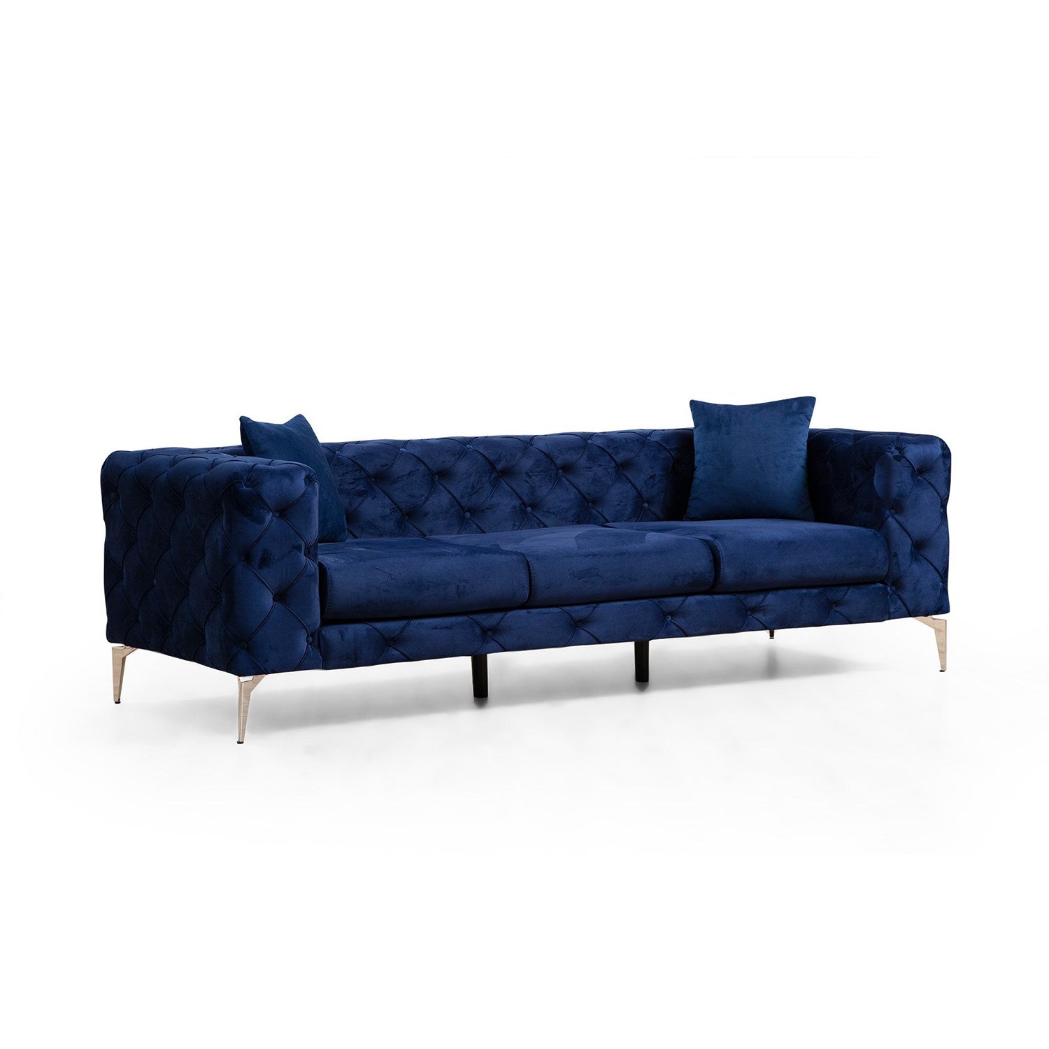 Como - Navy Blue in Marineblau präsentiert im Onlineshop von KAQTU Design AG. 3er Sofa ist von Atelier Del Sofa