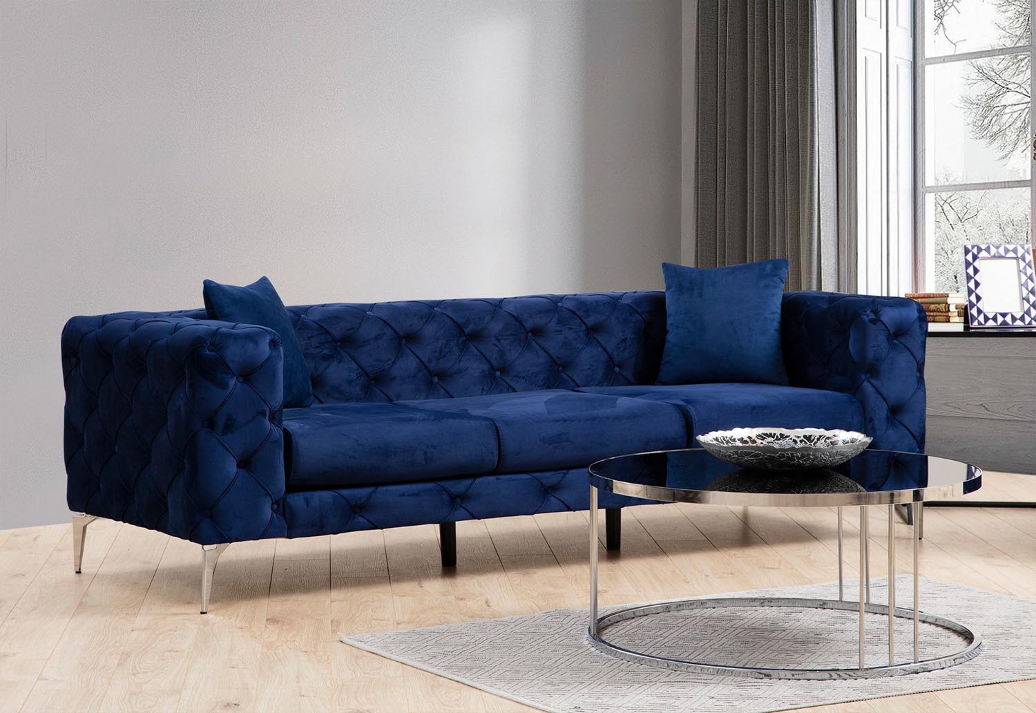 Entdecken Sie das Como 3-Sitzer-Sofa in Navy Blue von Atelier Del Sofa – der Inbegriff von Stil, Komfort und Eleganz für Ihr Zuhause.