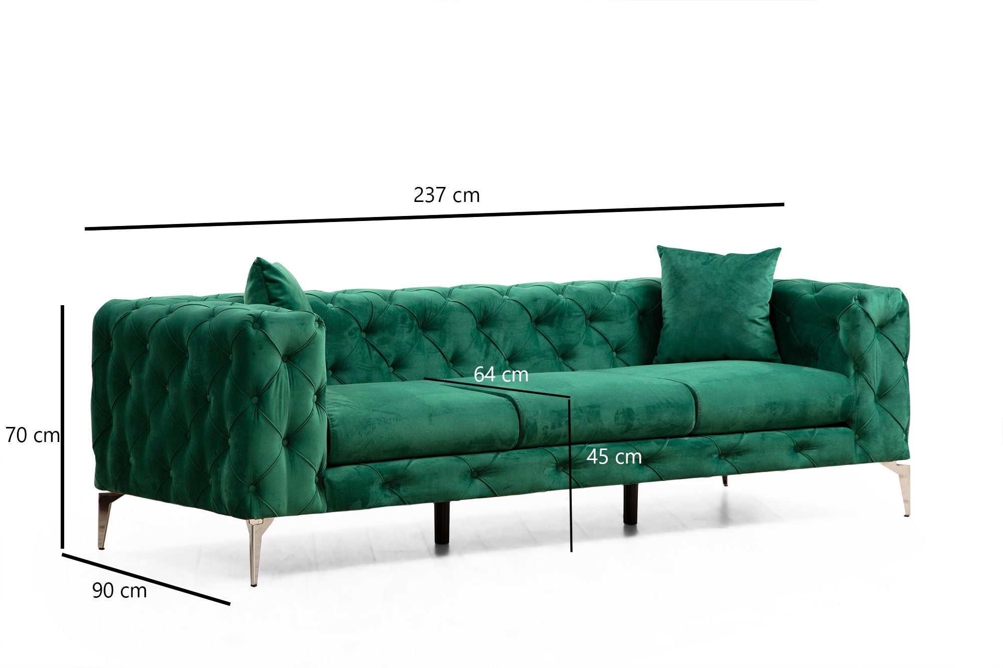 Entdecken Sie das Como - Green Sofa von Atelier Del Sofa: Eleganz trifft auf Komfort in einem modernen Design, das Ihr Zuhause bereichert.