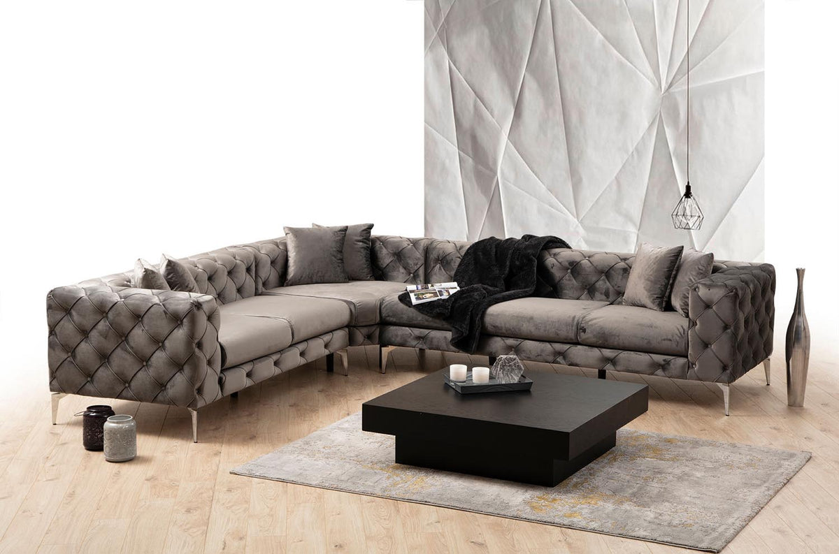 Como Left Ecksofa - Anthrazit in Anthrazit präsentiert im Onlineshop von KAQTU Design AG. Ecksofa ist von Atelier Del Sofa
