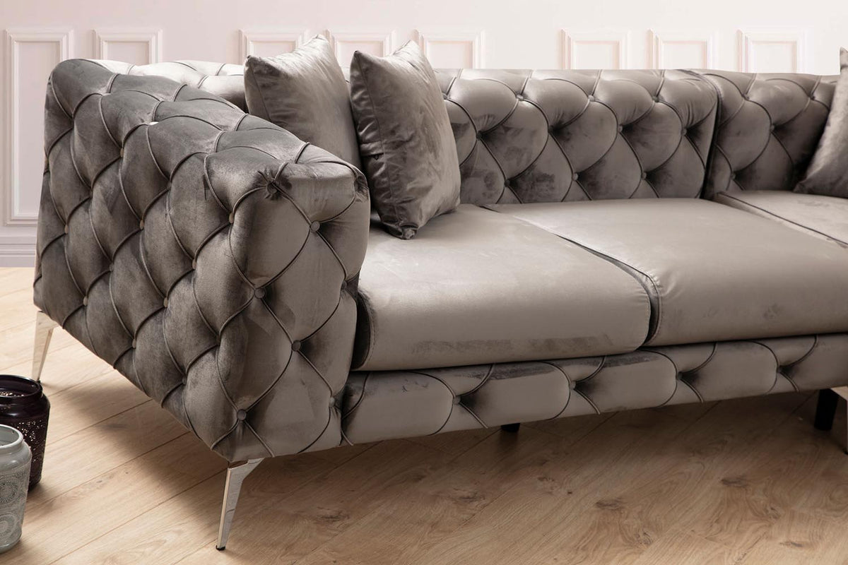 Como Left Ecksofa - Anthrazit in Anthrazit präsentiert im Onlineshop von KAQTU Design AG. Ecksofa ist von Atelier Del Sofa