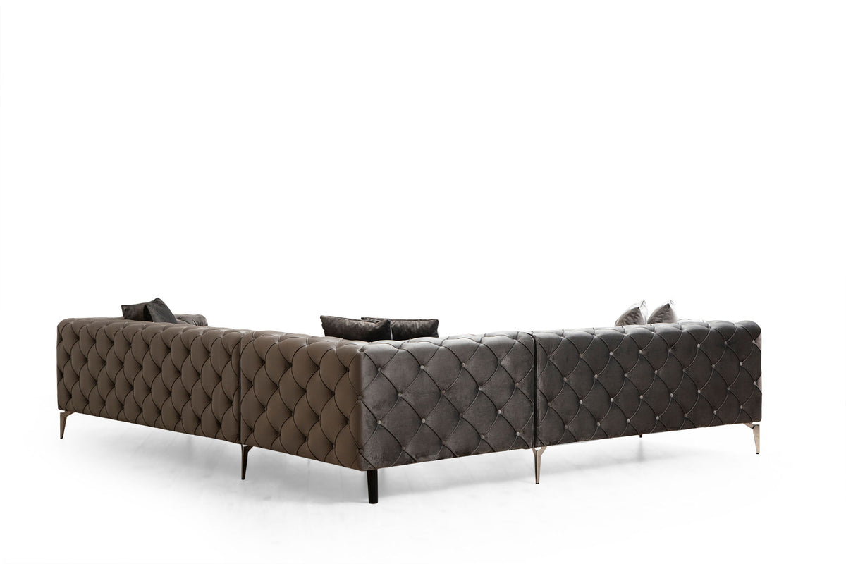 Como Left Ecksofa - Anthrazit in Anthrazit präsentiert im Onlineshop von KAQTU Design AG. Ecksofa ist von Atelier Del Sofa