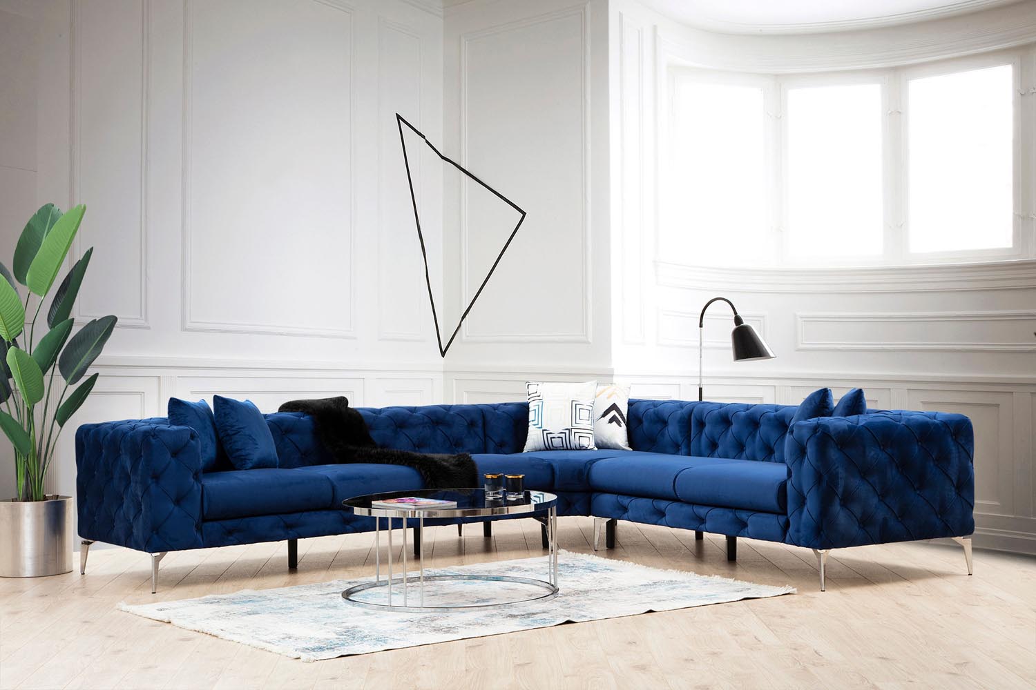 Entdecken Sie das Como Right Ecksofa in Marineblau von Atelier Del Sofa – stilvoll, komfortabel und perfekt für Ihr modernes Zuhause!