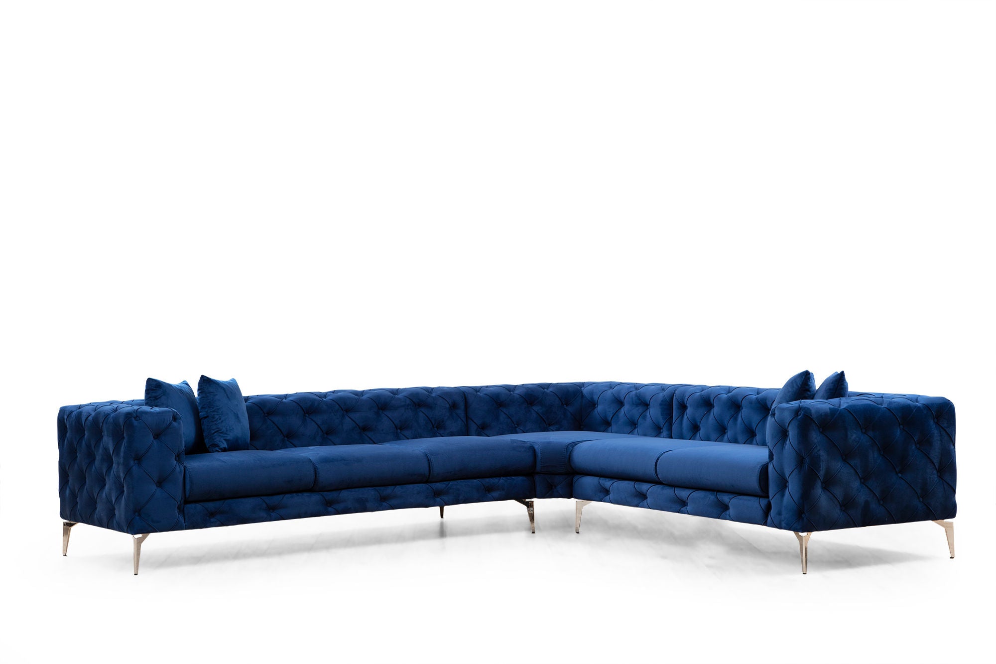 Erleben Sie das Como Right Ecksofa in edlem Marineblau von Atelier Del Sofa – ein stilvolles Möbelstück, das Komfort und modernes Design vereint!