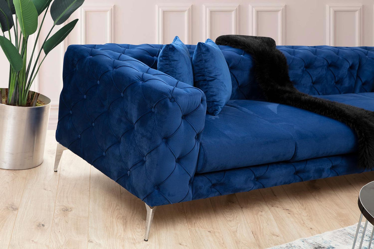Como Left Ecksofa - Marineblau in Marineblau präsentiert im Onlineshop von KAQTU Design AG. Ecksofa ist von Atelier Del Sofa