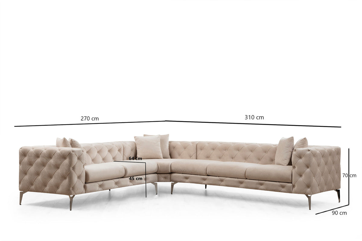 Como Left Ecksofa - Ecru in Ecru präsentiert im Onlineshop von KAQTU Design AG. Ecksofa ist von Atelier Del Sofa