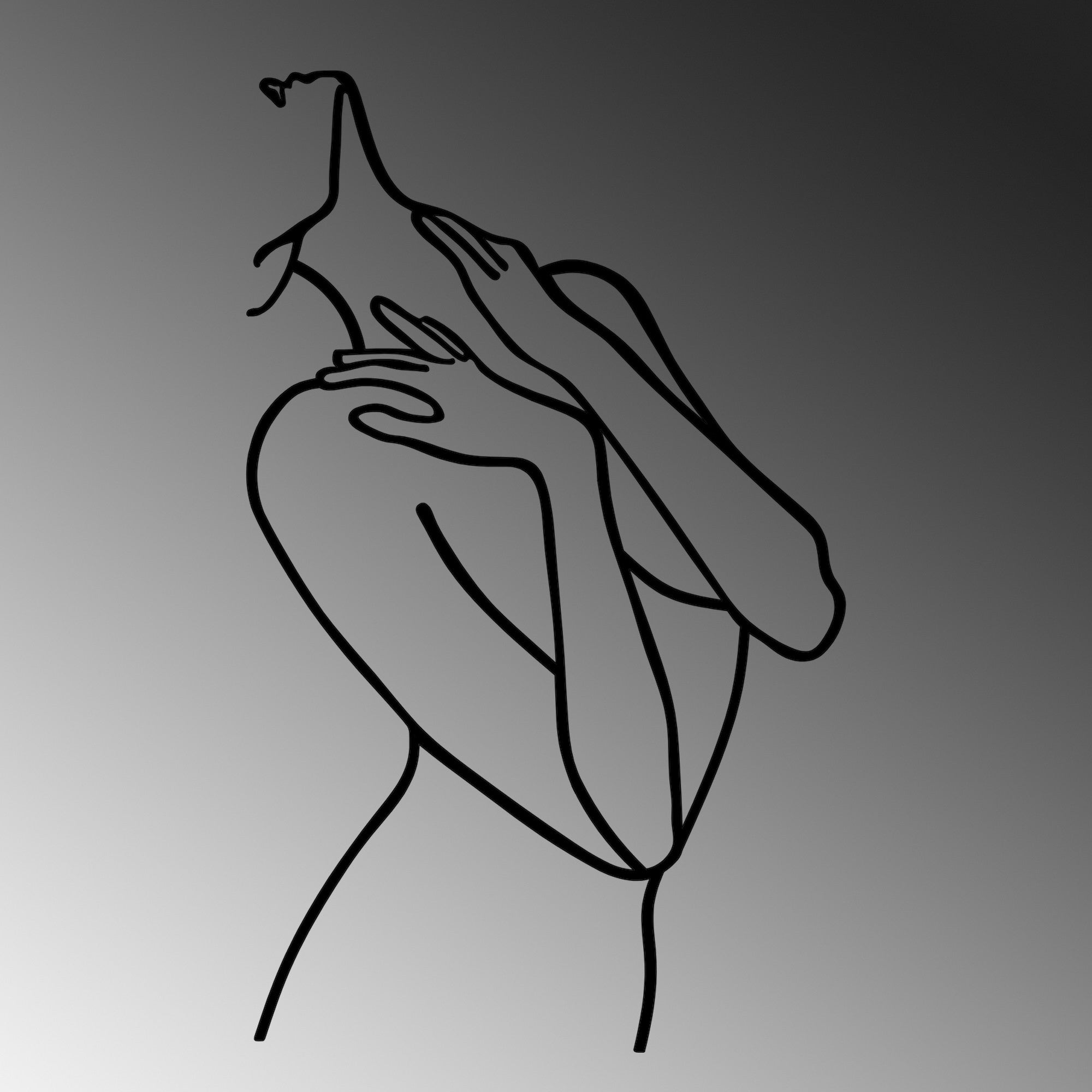 Setzen Sie mit der stilvollen Woman Lines Wanddeko von Wallity in Schwarz einen eleganten Akzent in Ihrem Zuhause. Perfekt für jedes Interieur!