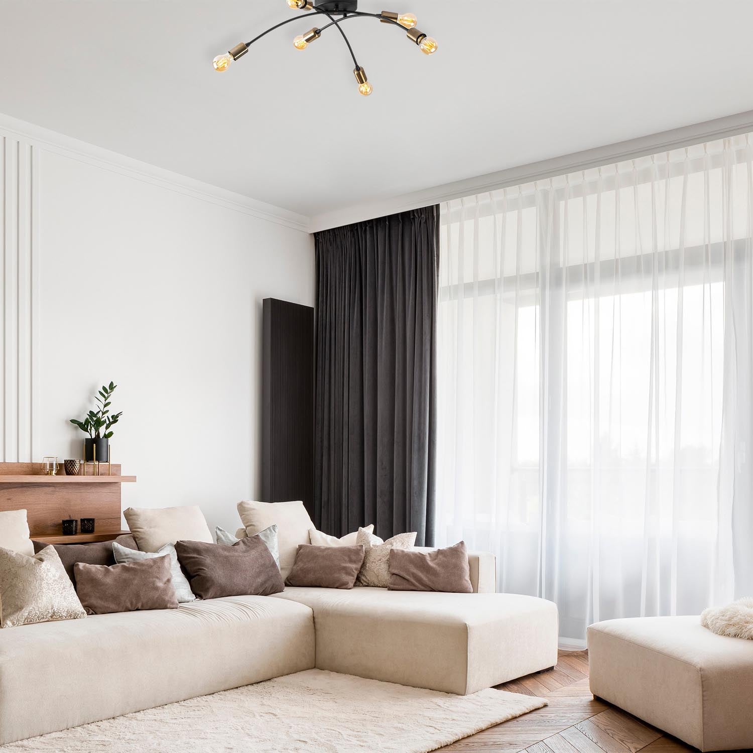 Entdecken Sie die stilvolle Banana Deckenleuchte in Schwarz Vintage von Opviq. Perfekt für jeden Raum, vereint sie Eleganz und modernes Design.