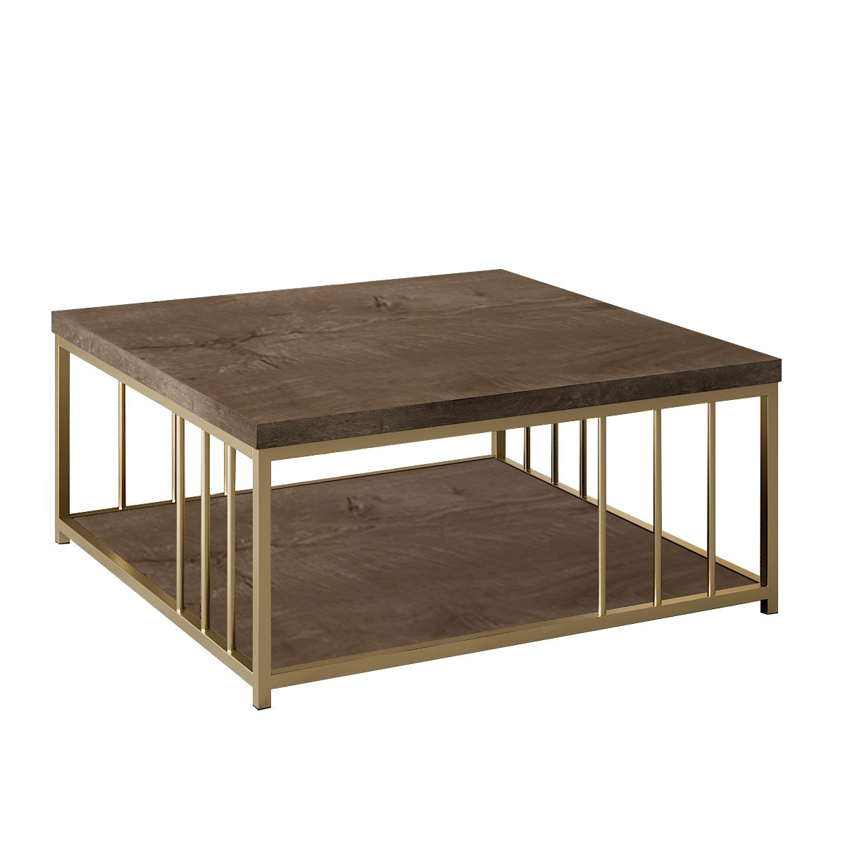 Zenn - Walnut, Gold in Walnuss Gold präsentiert im Onlineshop von KAQTU Design AG. Beistelltisch ist von Hanah Home