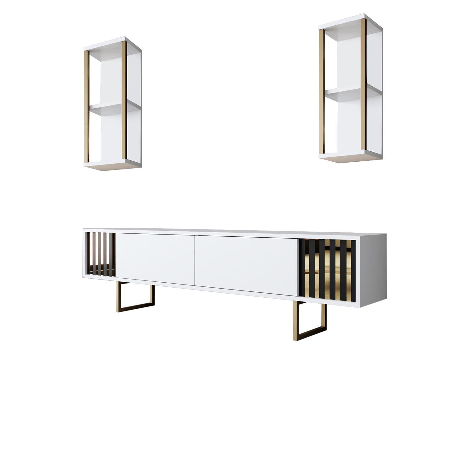 Verleihen Sie Ihrem Wohnraum mit dem Gold Line - White, Black von Hanah Home einen stilvollen Akzent. Robuste Bauweise und elegantes Design!