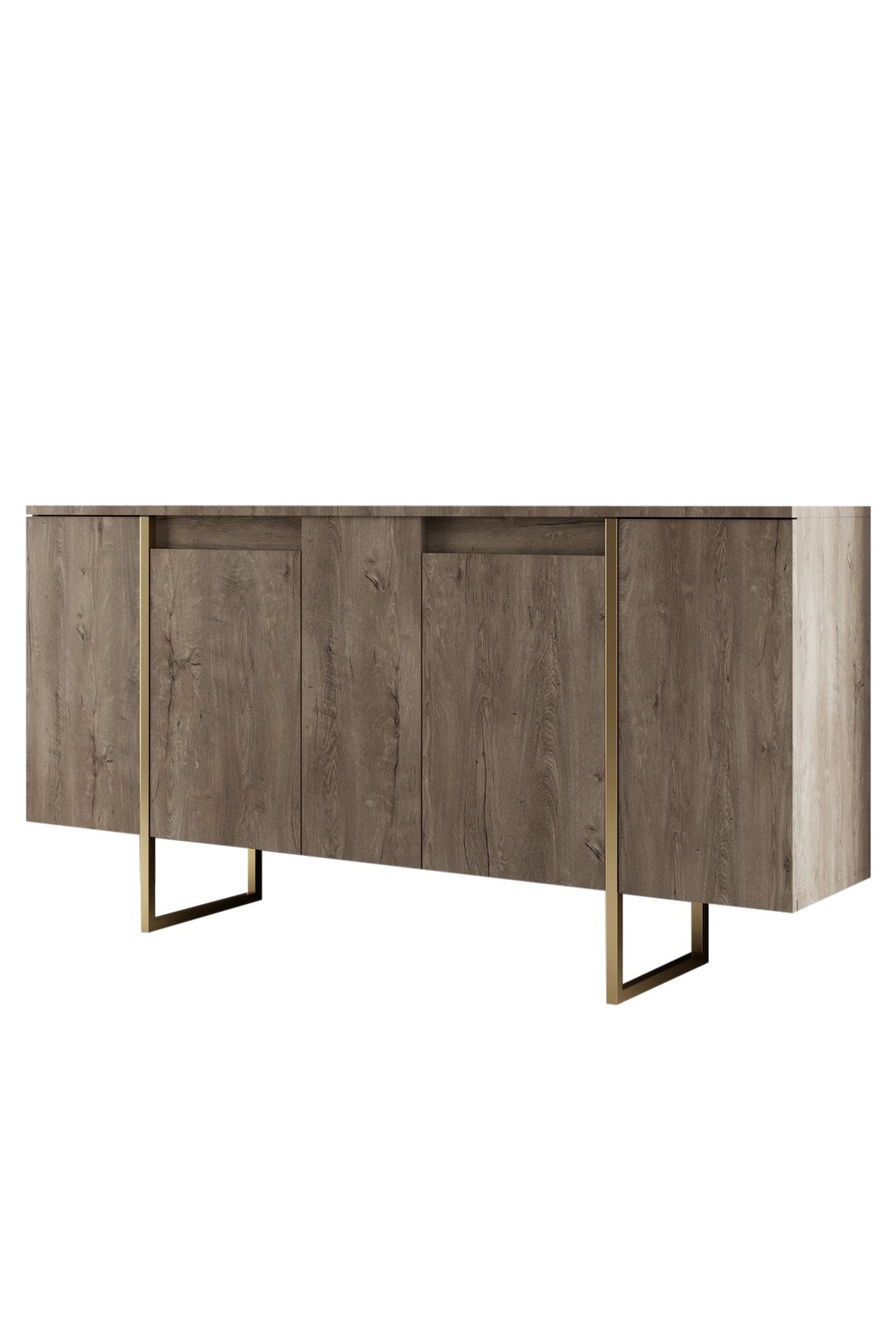 Luxe - Walnut, Gold in Walnuss Gold präsentiert im Onlineshop von KAQTU Design AG. High-Sideboard ist von Hanah Home