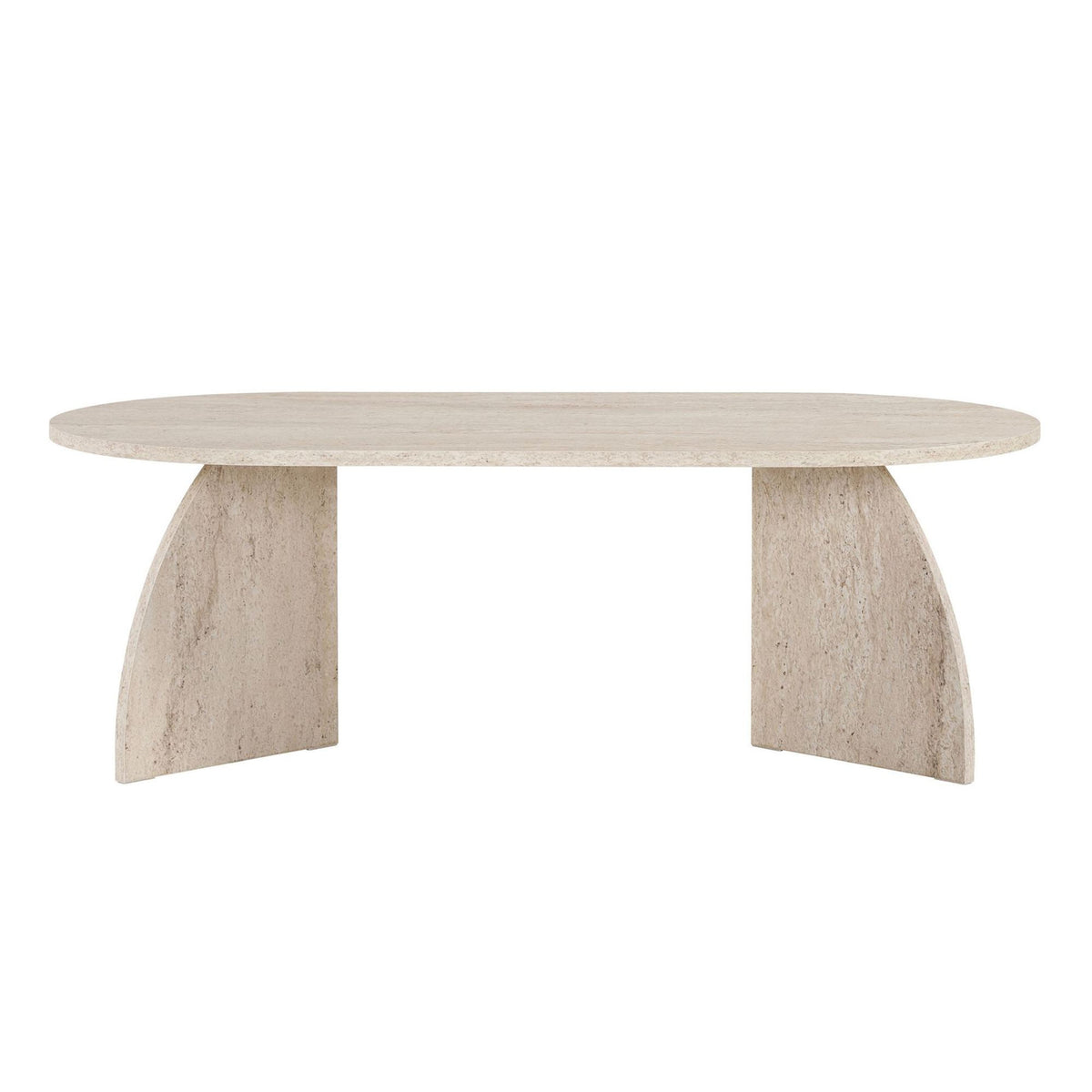 Couchtisch Melina von Nordure in Travertin-Optik, melaminbeschichtete Spanplatte, rechteckige Form, Masse 120 x 60 x 40 cm.