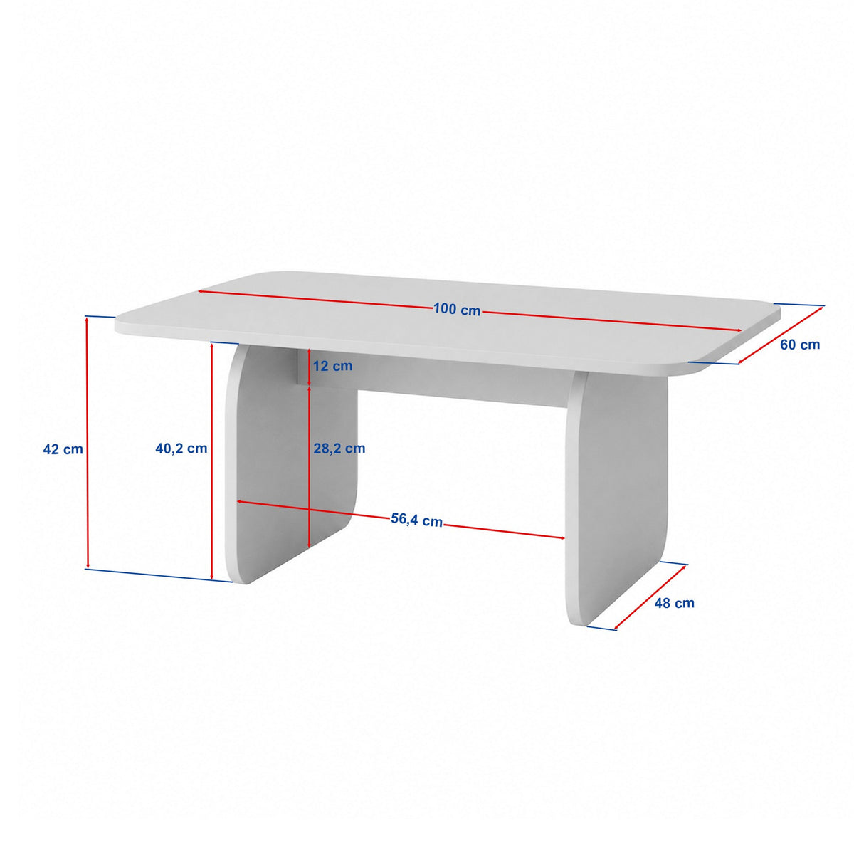 Rechteckiger Couchtisch Pietra in Pusula Eiche von Nordure, melaminbeschichtete Spanplatte, schlankes Design für den Wohnbereich.