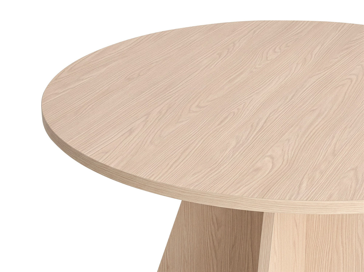 Quadratischer Esstisch Virella in Eiche Pusula-Optik aus melaminbeschichteter Spanplatte, Tischplatte 120x120 cm, Nordure Möbeldesign.