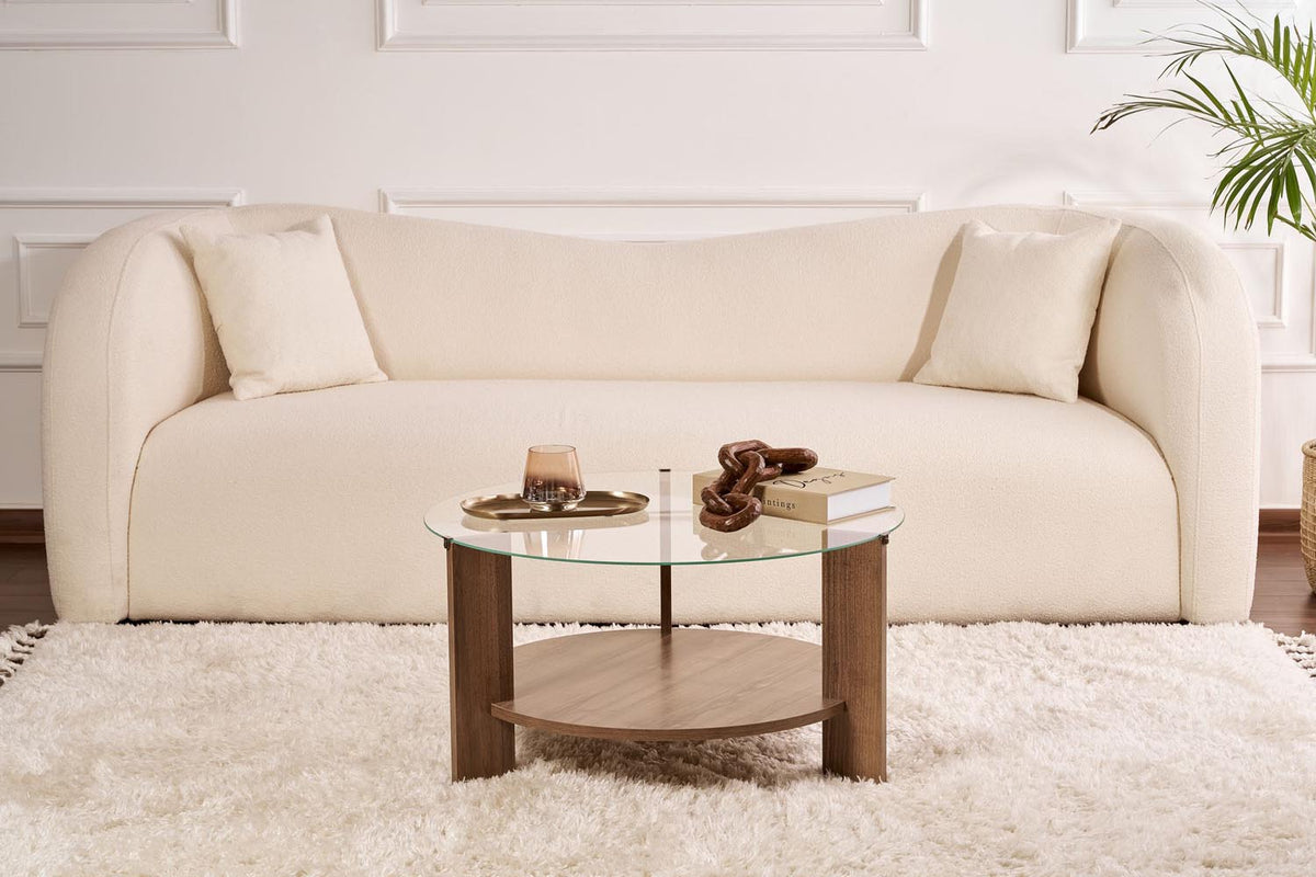 Clara Sofatisch - Walnuss Transparent in Walnuss Transparent präsentiert im Onlineshop von KAQTU Design AG. Couchtisch ist von Nordure