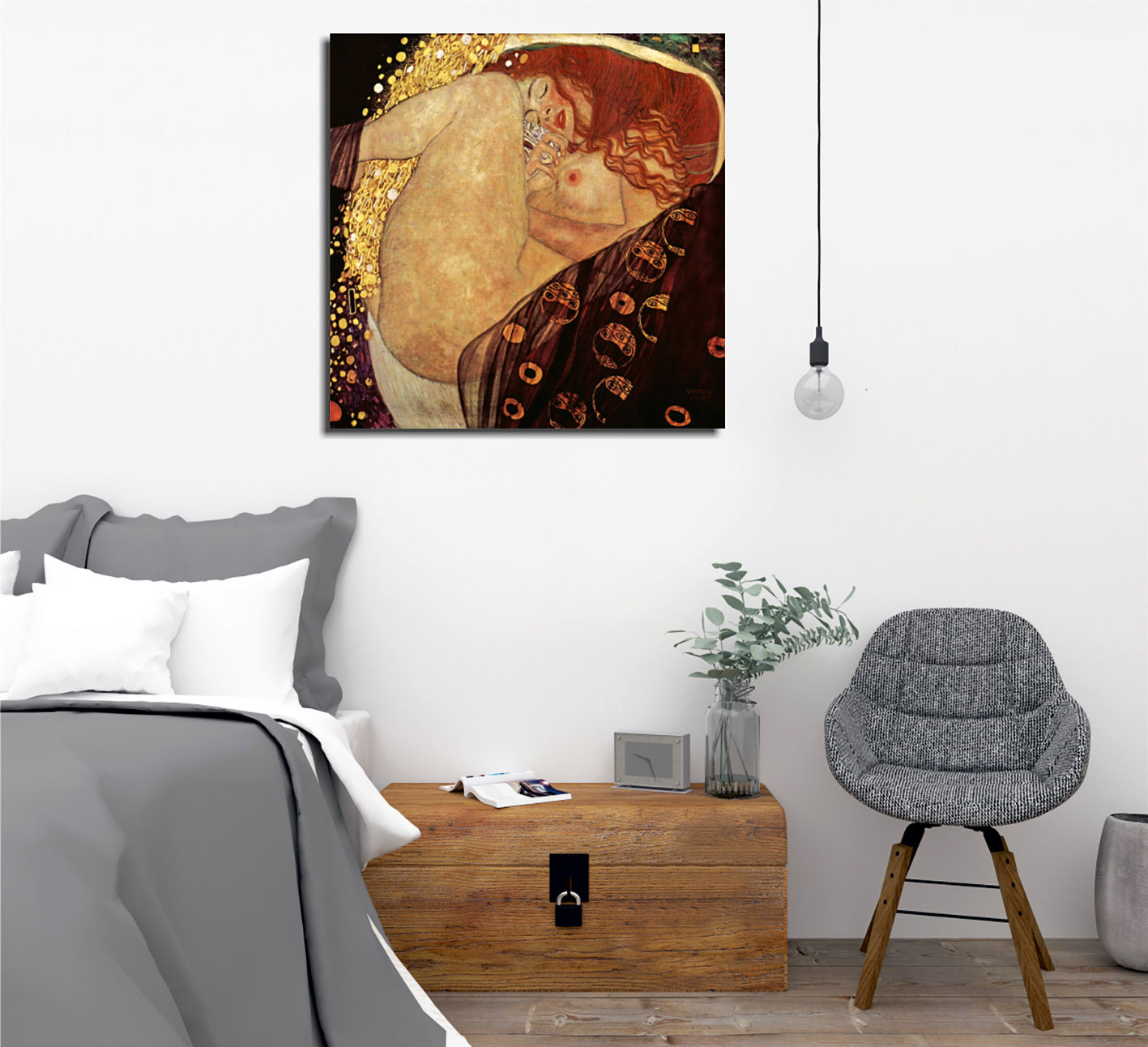 Entdecken Sie das faszinierende KC420 Kunstwerk von Wallity – ein lebendiges Meisterwerk, das jeden Raum mit Klimts Magie verzaubert.