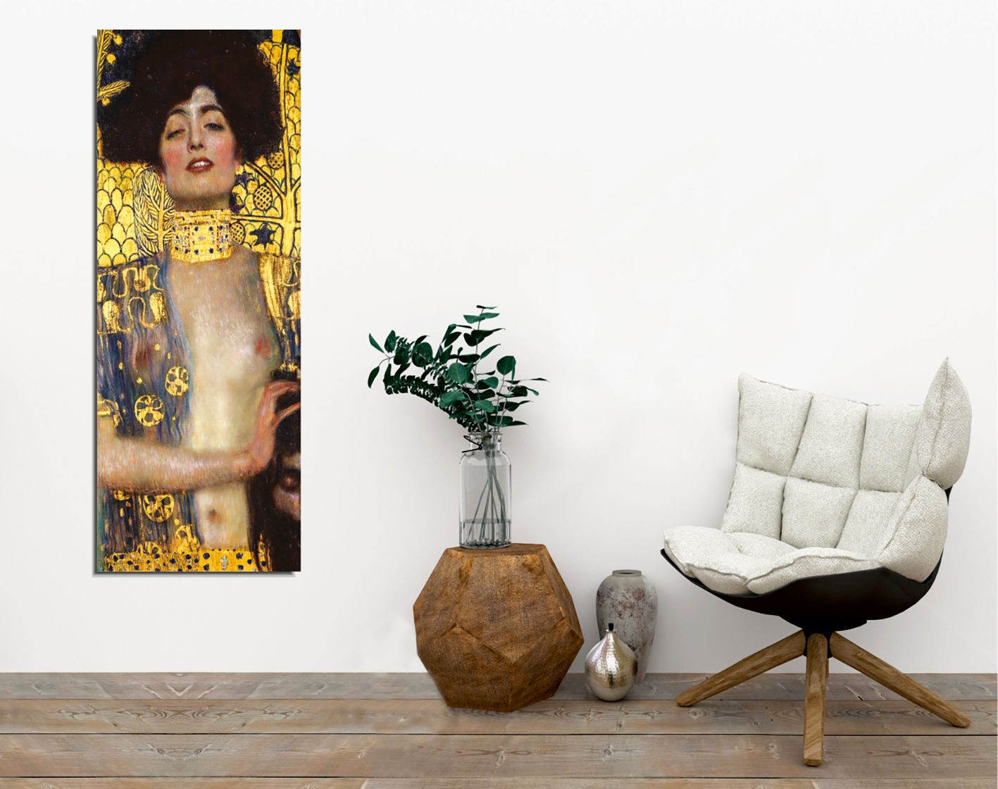 Verleihen Sie Ihrem Raum mit dem mehrfarbigen PC312 Bild von Wallity einen Hauch von Gustav Klimts Meisterschaft. Dieses exquisite Leinwandgemälde zieht alle Blicke auf sich.