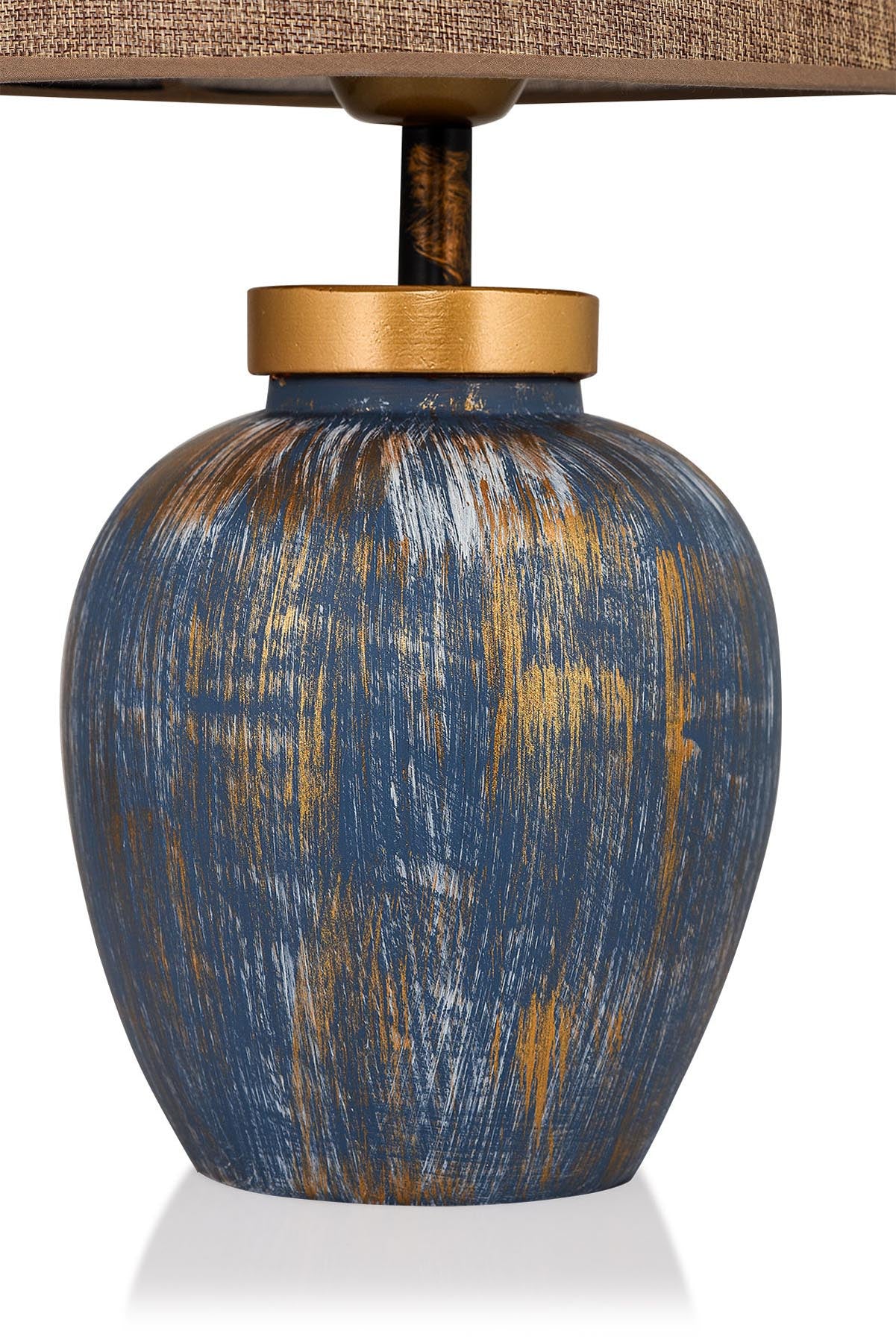 Die TM167 Tischleuchte von Opviq in stilvollem Blau und Braun kombiniert elegantes Design mit Funktionalität und setzt Akzente in jedem Raum.