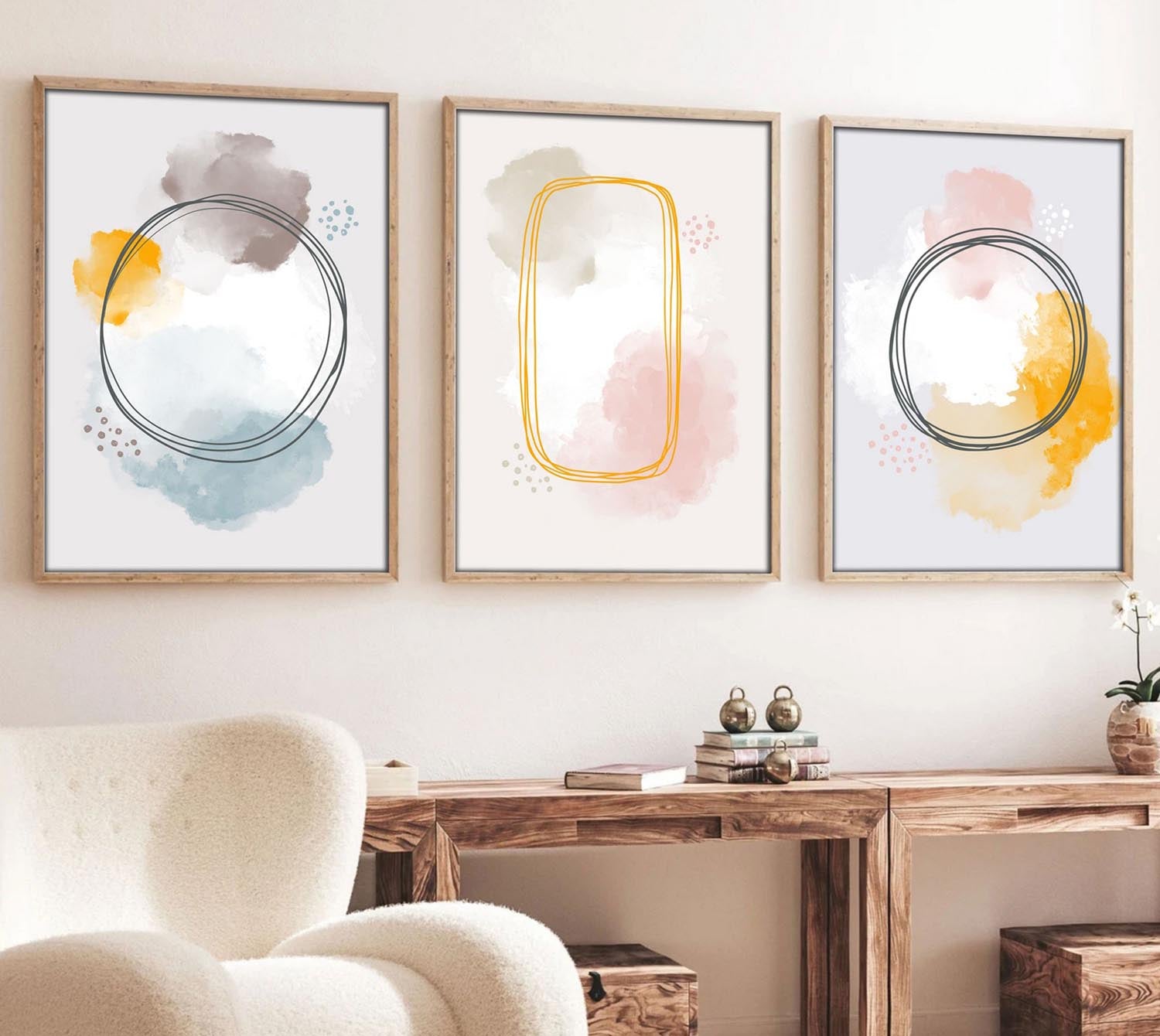 Entdecken Sie das fesselnde Huhu125 Bild von Wallity – ein mehrteiliges Kunstwerk, das Ihrem Raum Farbe und Eleganz verleiht. Ideal für jeden Wohnstil!