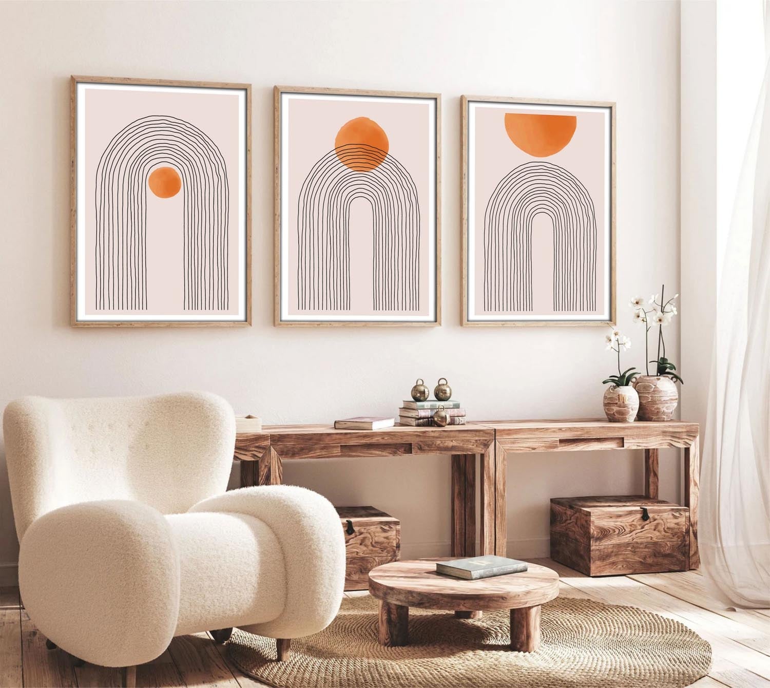 Verleihen Sie Ihrem Raum mit dem Huhu133 Bild von Wallity einen Hauch von Eleganz. Dieses mehrfarbige, dekorative MDF-Gemälde (3 Teile) begeistert durch lebendige Farben und einzigartiges Design.