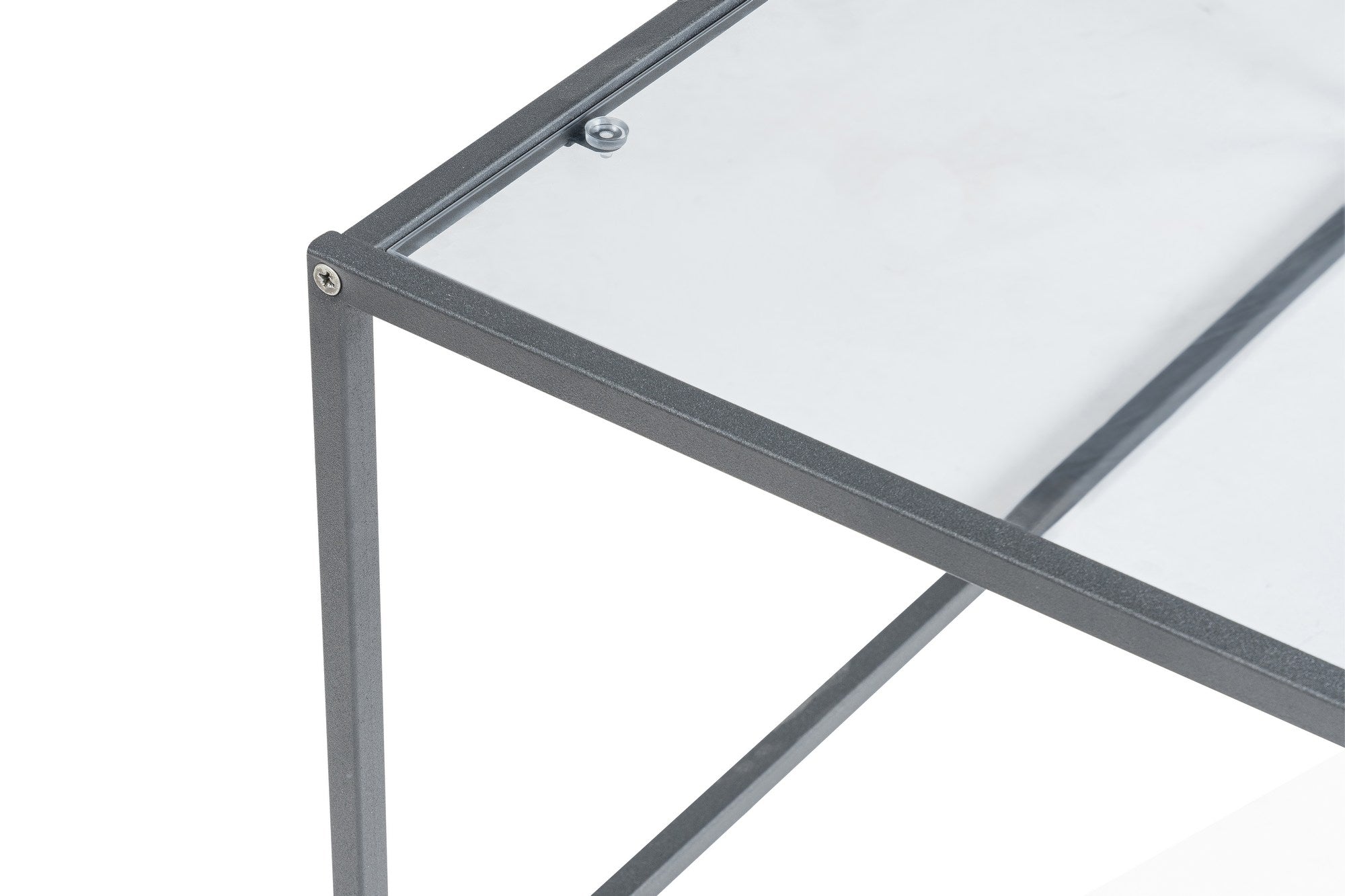 Verleihen Sie Ihrem Wohnbereich mit dem Lizbon Sofatisch von Hanah Home in elegantem Schwarz einen Hauch von Luxus und modernem Stil.