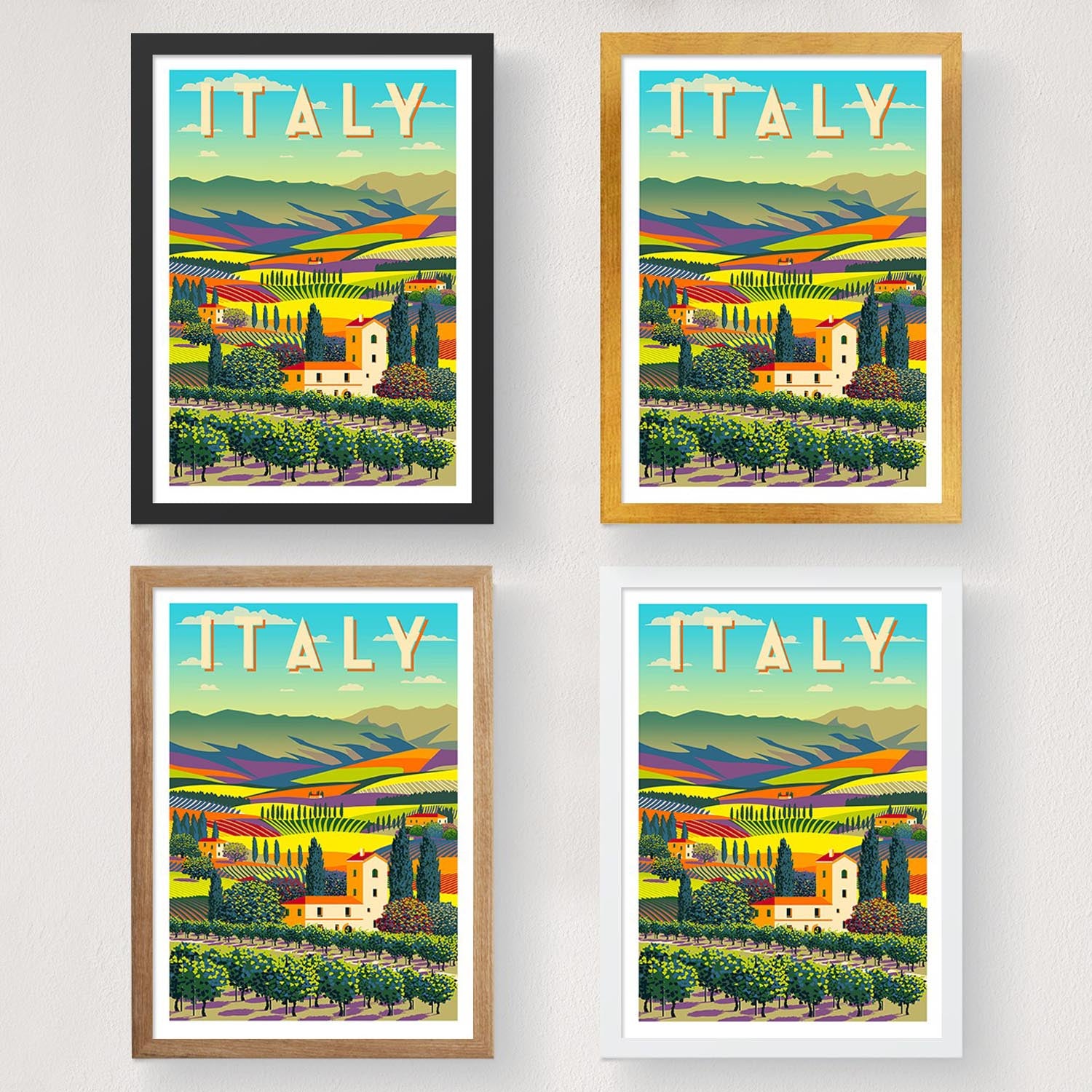 Verleihen Sie Ihrem Raum mit dem A4-Poster "Italy - 1963" von Wallity einen Hauch von Eleganz und italienischem Flair. Ideal für Zuhause oder Büro!