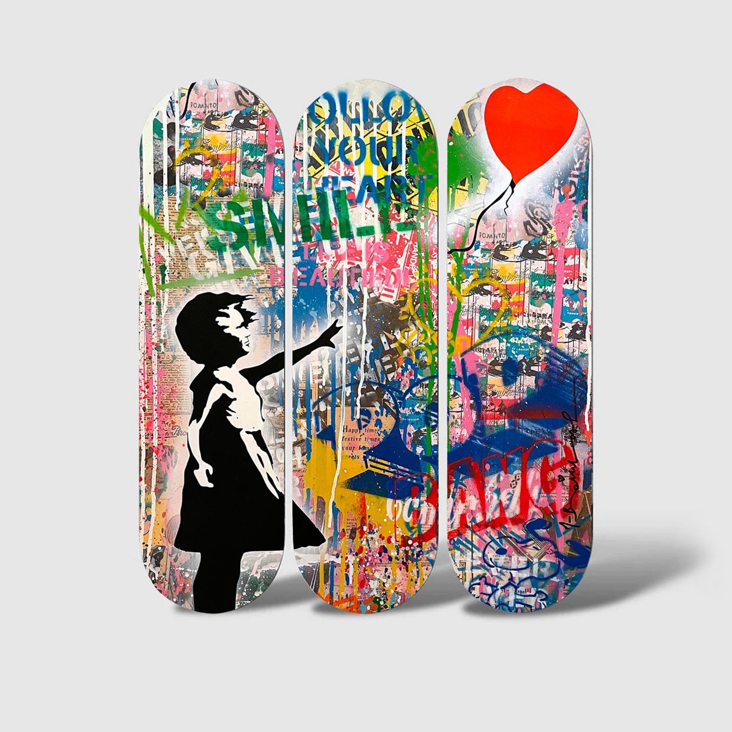 Verleihen Sie Ihrem Zuhause mit dem mehrfarbigen 3KY3801 von Wallity einen Hauch von Kunst. Dieses MDF-Gemälde begeistert durch lebendige Farben und kreative Details.