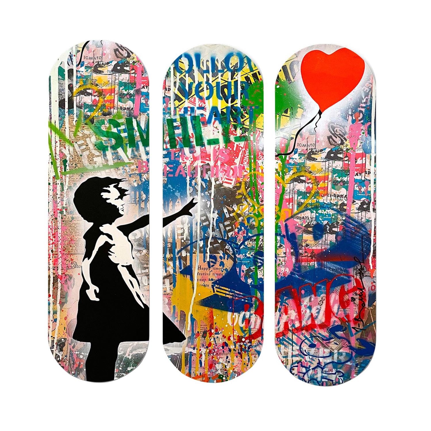 Verleihen Sie Ihrem Zuhause mit dem 3KY3801 von Wallity einen Hauch von Kunst! Dieses mehrfarbige MDF-Gemälde begeistert durch lebendige Farben und kreative Details.