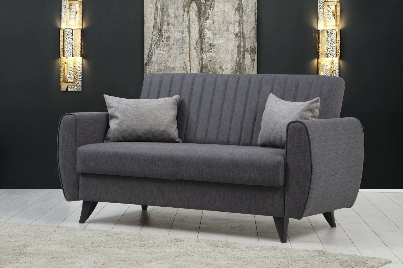 Erleben Sie das Alkon Bettsofa in Dunkelgrau von Atelier Del Sofa – ein elegantes, funktionales Möbelstück, das Stil und Komfort vereint.