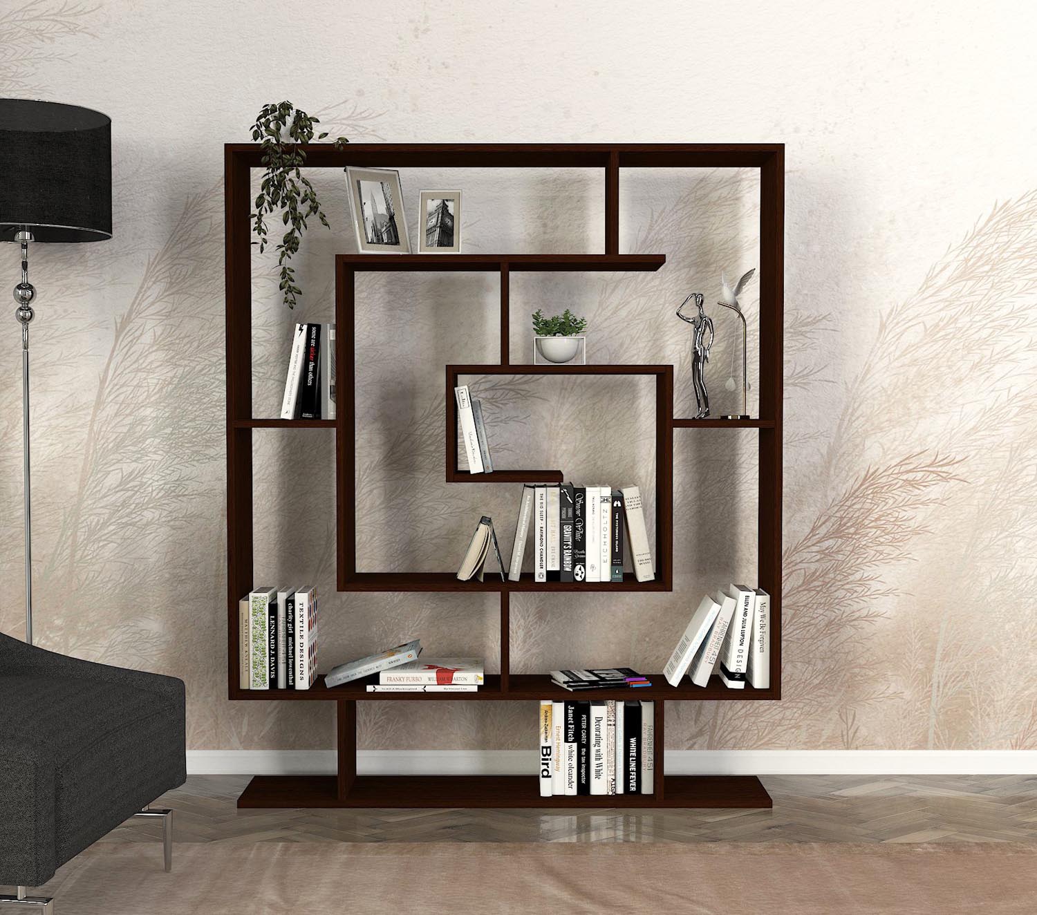 Entdecken Sie das elegante Sarmaşık Bücherregal in Wenge von Hanah Home. Perfekte Kombination aus skandinavischem Design und Funktionalität für Ihr Zuhause.