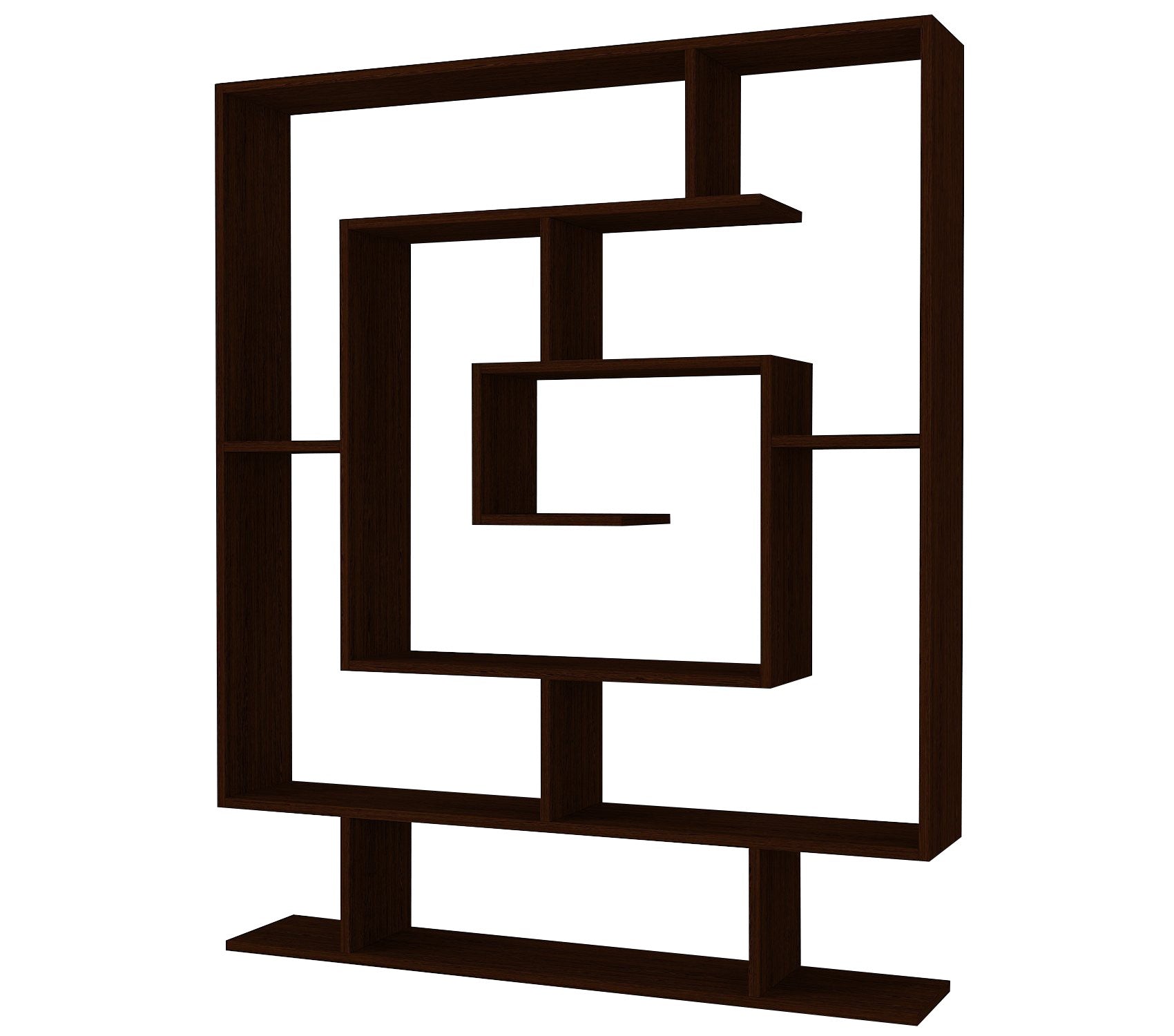 Verleihen Sie Ihrem Raum mit dem Sarmaşık Bücherregal in Wenge von Hanah Home einen modernen skandinavischen Touch und organisieren Sie stilvoll Ihre Bücher.