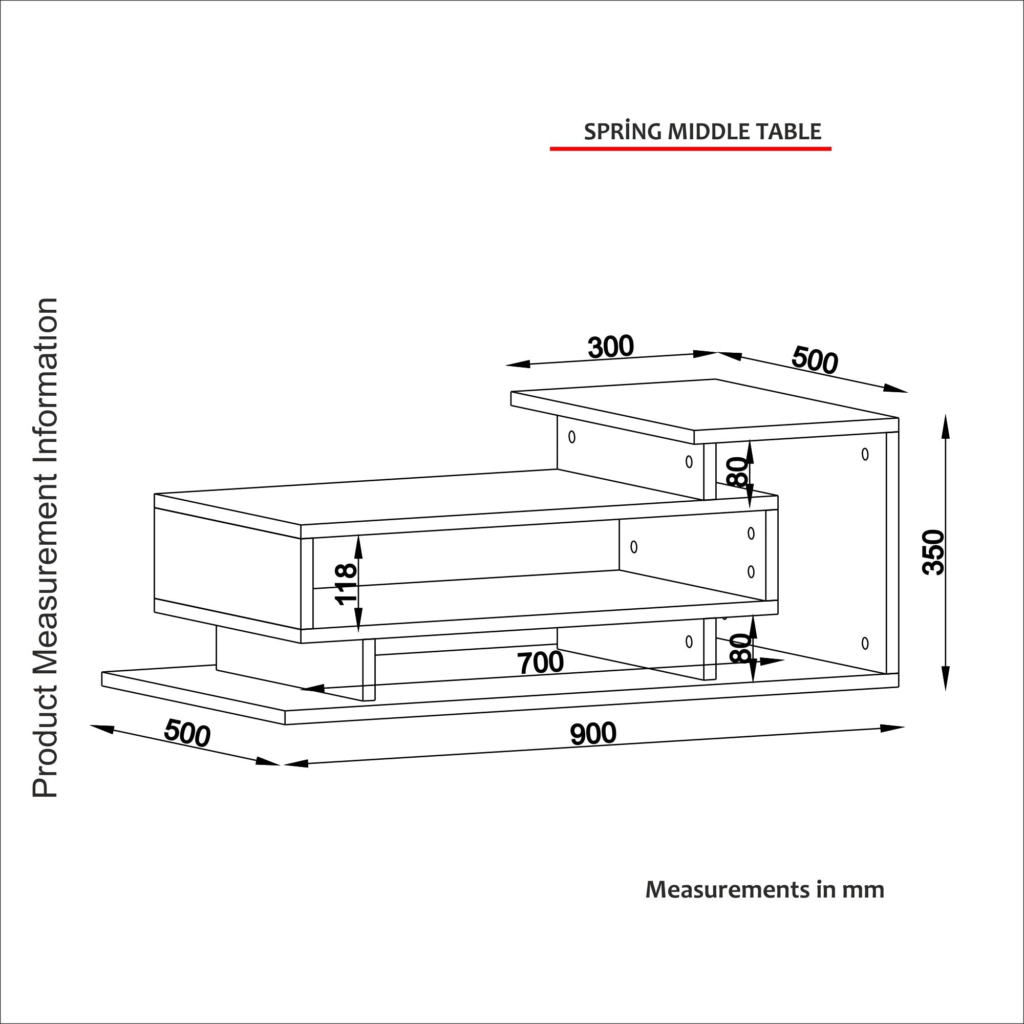 Entdecken Sie den stilvollen Couchtisch Spring - White, Walnut von Hanah Home, der Eleganz und praktische Vielseitigkeit in Ihr Zuhause bringt!