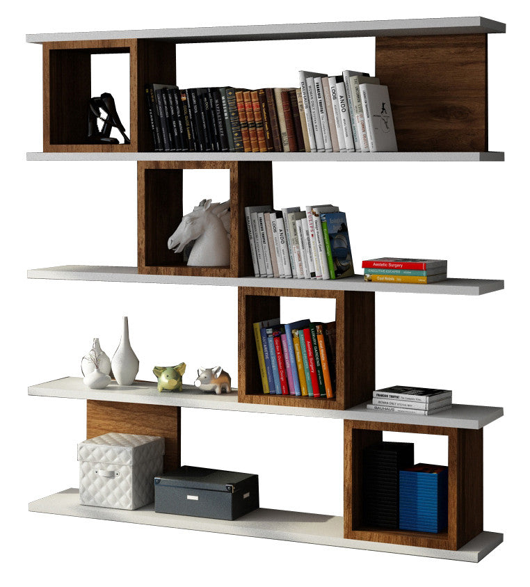 Wind - White, Walnut in Weisser Walnuss präsentiert im Onlineshop von KAQTU Design AG. Bücherregal ist von Hanah Home