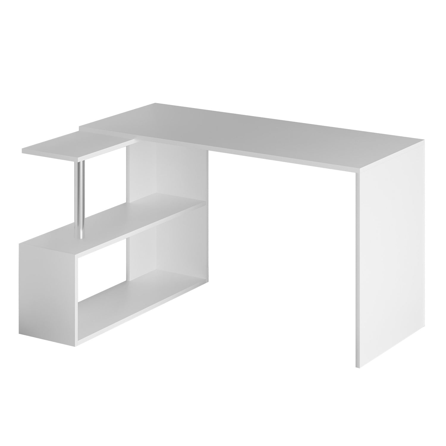 Optimieren Sie Ihren Arbeitsplatz mit dem eleganten Gelincik Schreibtisch in Weiß von Hanah Home. Stilvolles Design und praktische Ablageflächen für maximale Produktivität!