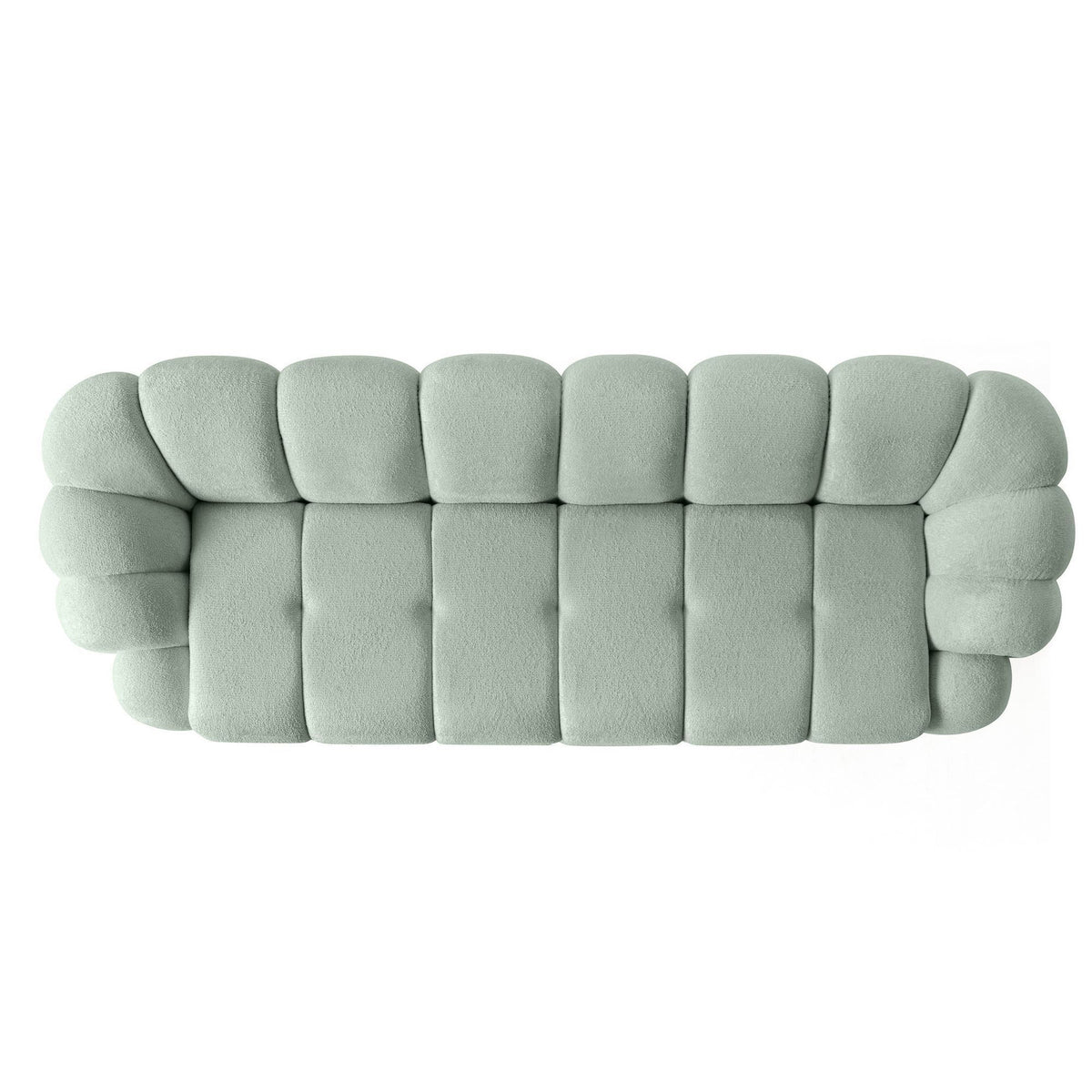 Türkisfarbenes 4-Sitzer Sofa Octavio von Hanah Home mit Polyesterbezug, Holzgestell und schlanken Kunststoffbeinen, seitliche Ansicht.