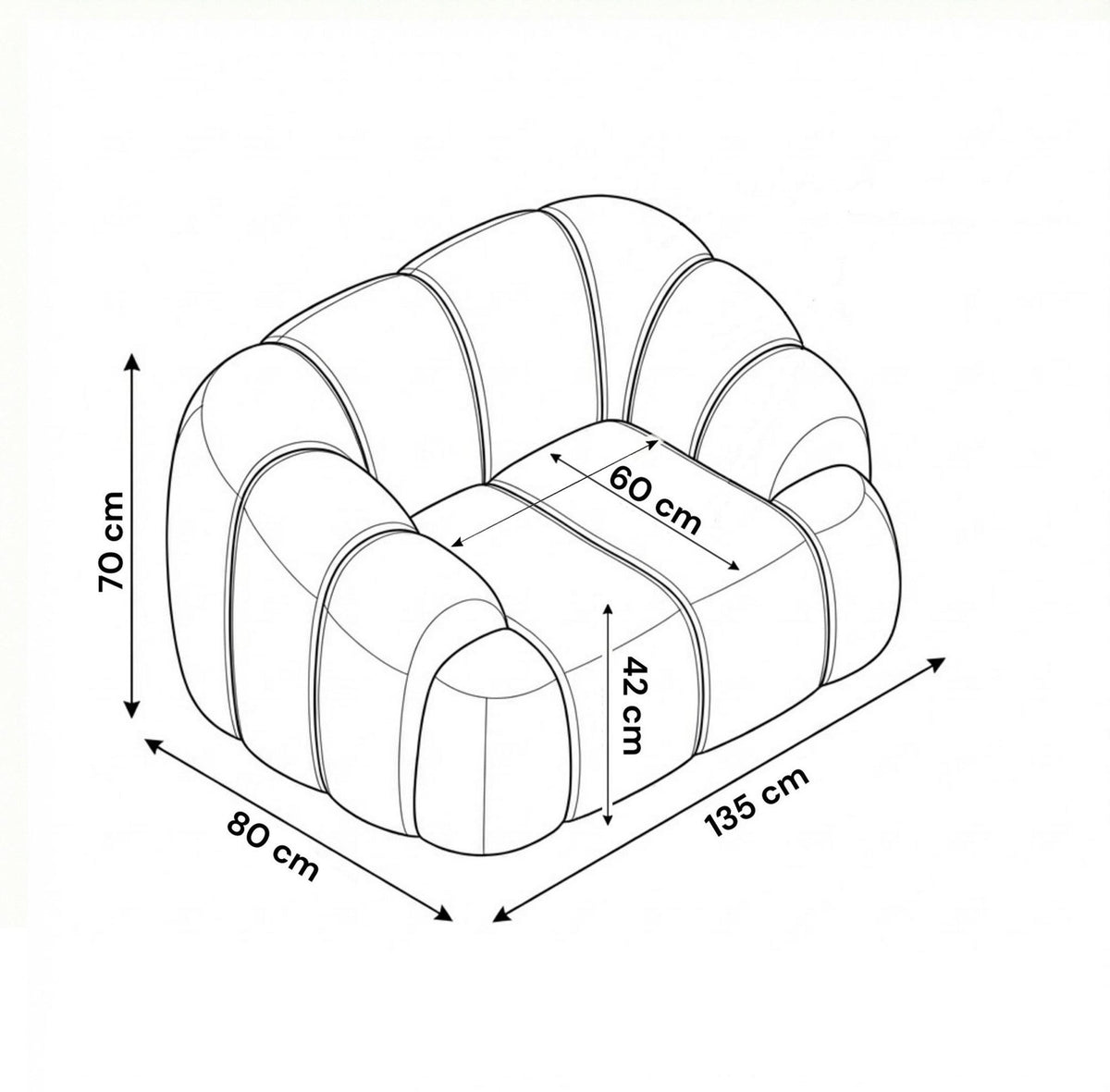 Weisses 1-Sitzer Sofa Octavio mit Polyesterbezug, Gestell aus Hainbuche, Kunststoffbeinen und abnehmbarem Rückenkissen, Frontansicht.