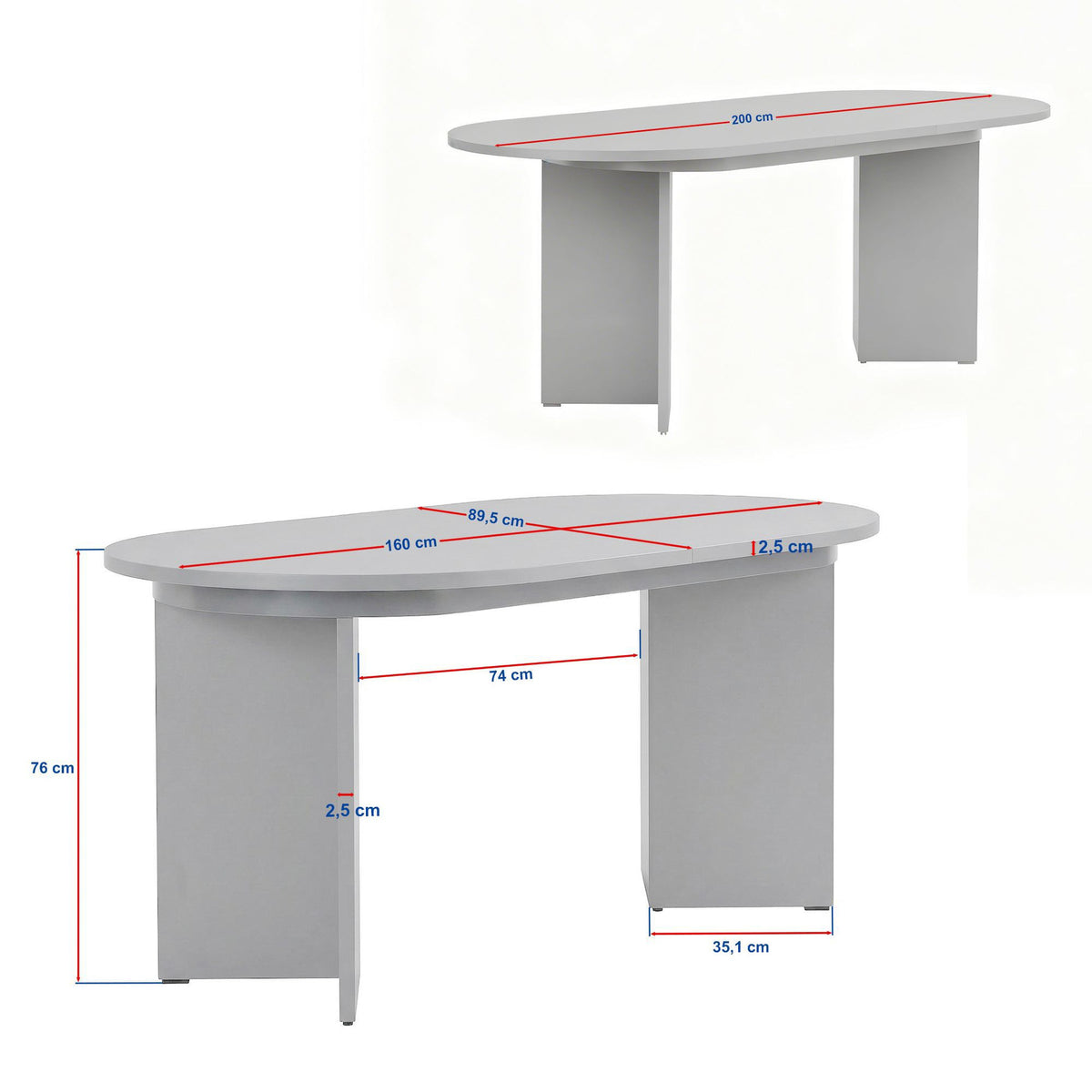 Ausziehbarer Esstisch Sorell von Nordure in Travertin-Farbe mit Metallgestell, Tischplatte aus melaminbeschichteter Spanplatte, Grösse 160x90x75 cm.