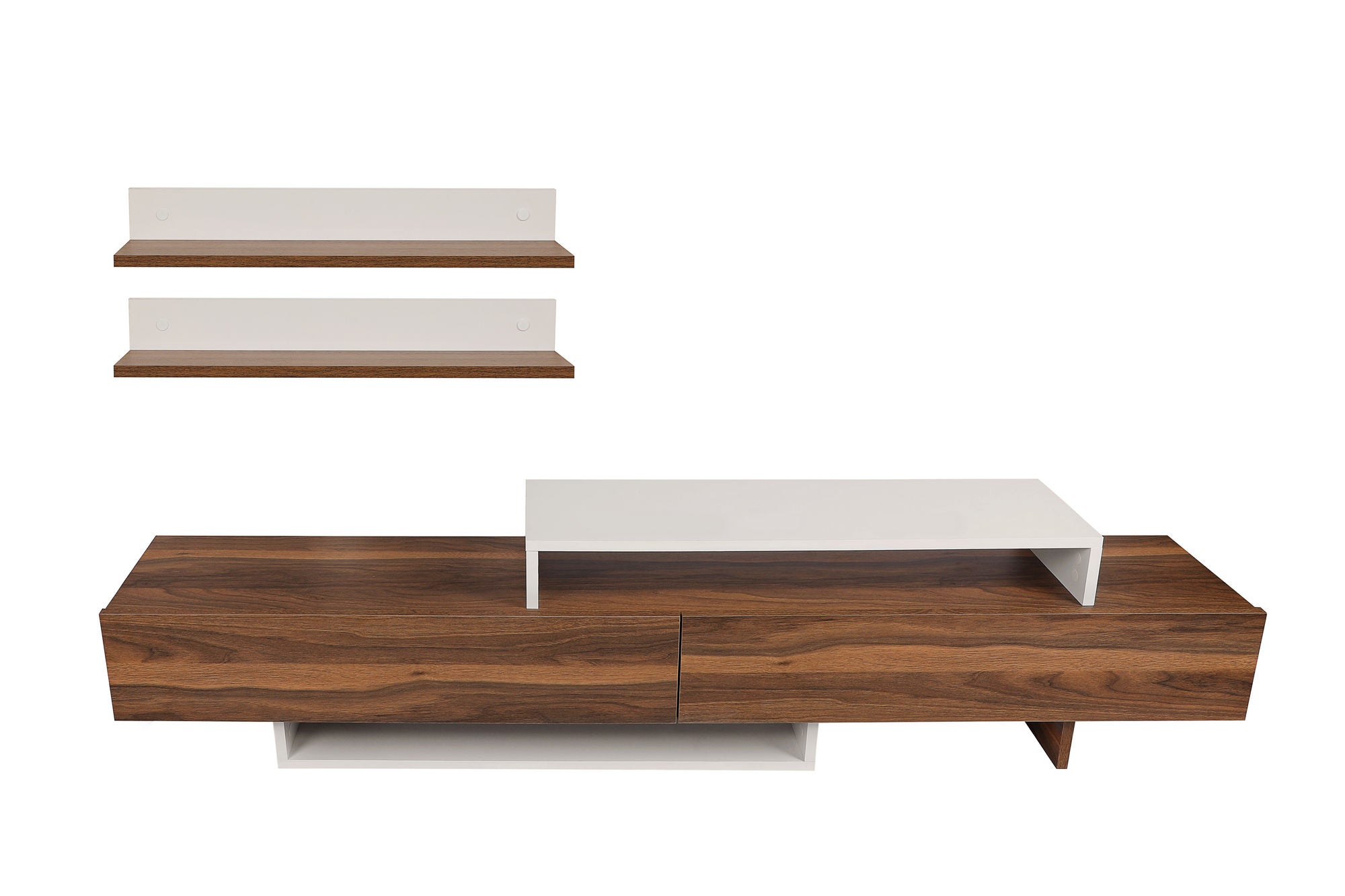 Nirvana - Teak, White in Weiss
 Teak präsentiert im Onlineshop von KAQTU Design AG. TV-Möbel ist von Hanah Home