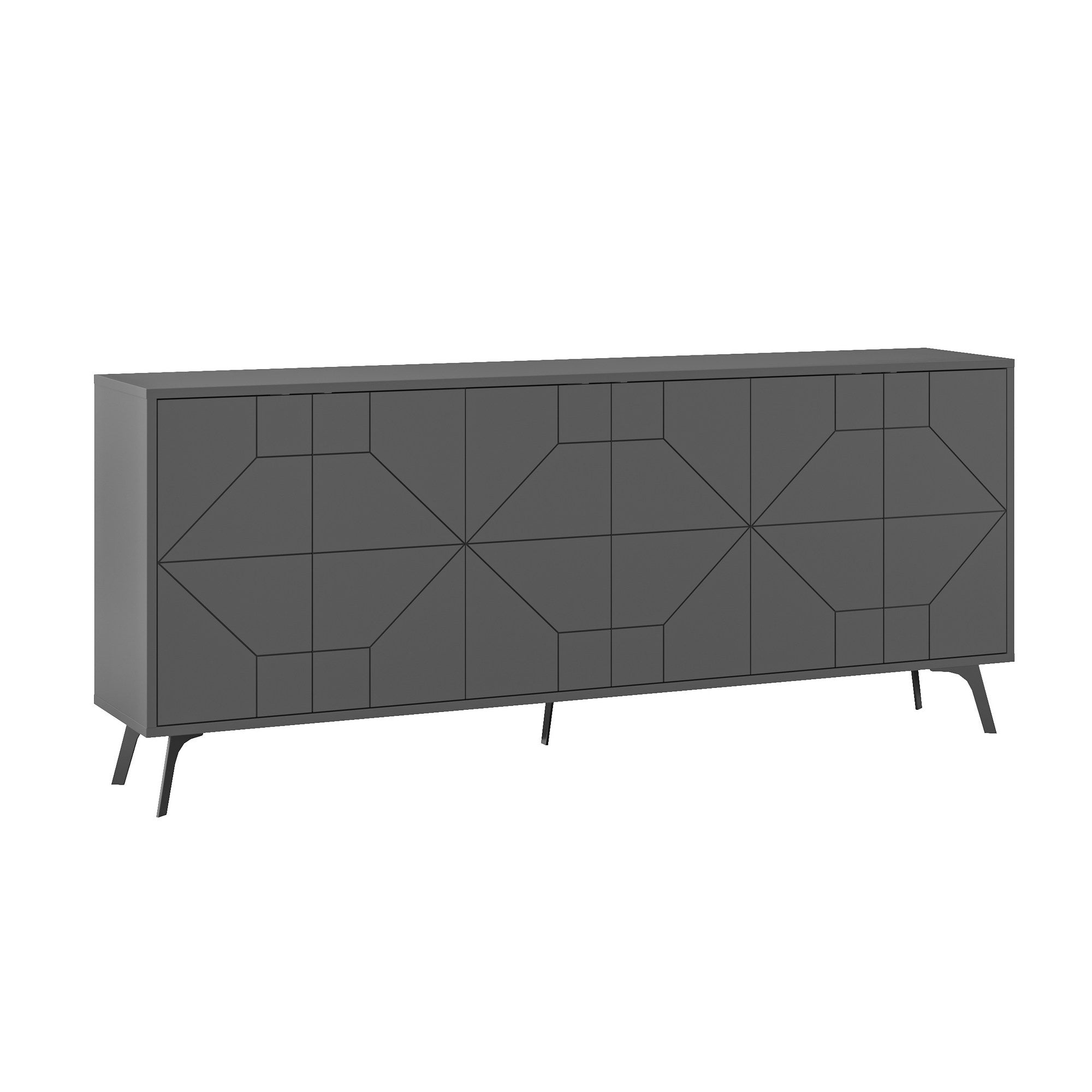 Dune - Anthracite in Anthrazit präsentiert im Onlineshop von KAQTU Design AG. High-Sideboard ist von Hanah Home