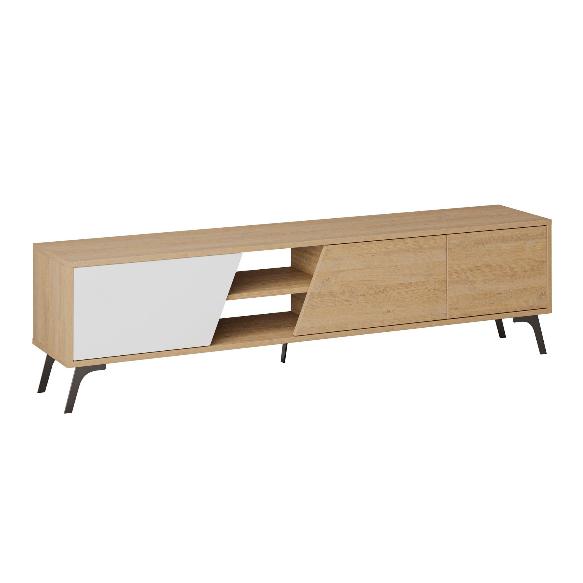 Fiona - Oak, White in Eiche Weiss präsentiert im Onlineshop von KAQTU Design AG. Sideboard ist von Hanah Home