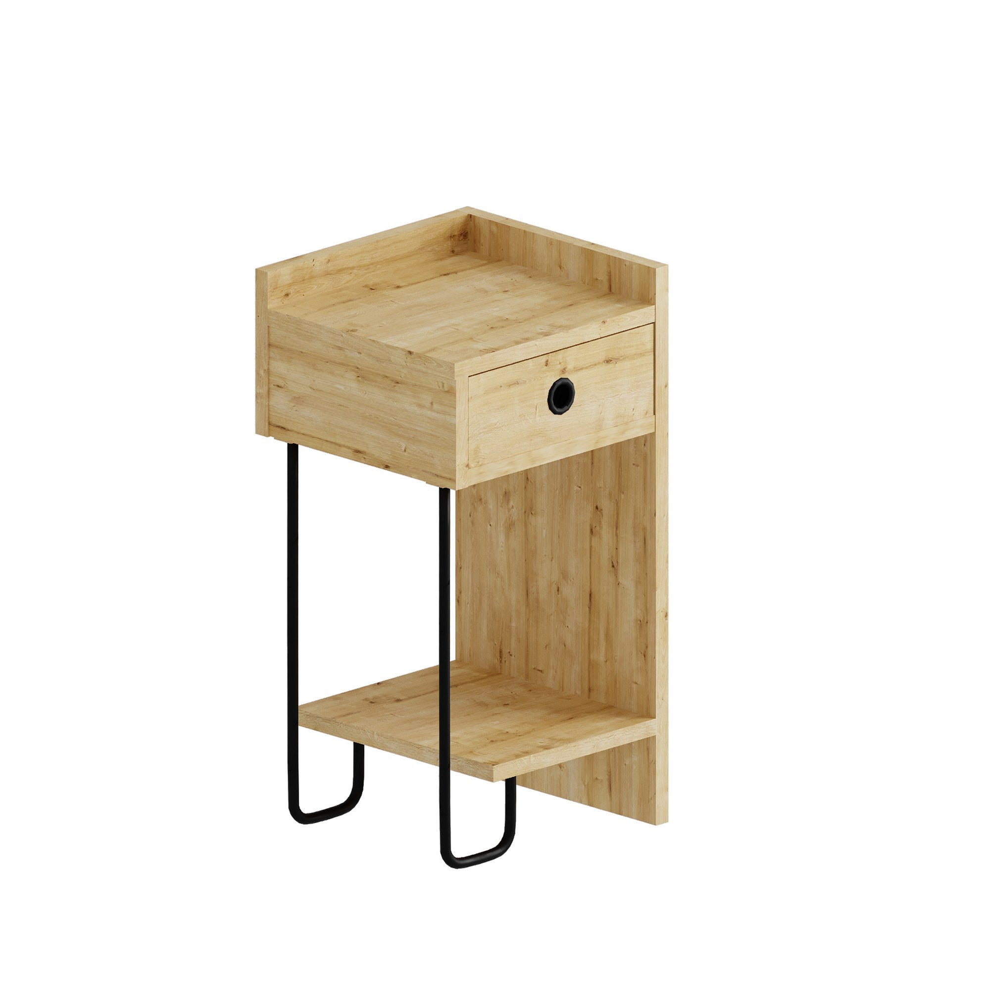 Sirius Right - Oak in Eiche präsentiert im Onlineshop von KAQTU Design AG. Nachttisch ist von Hanah Home