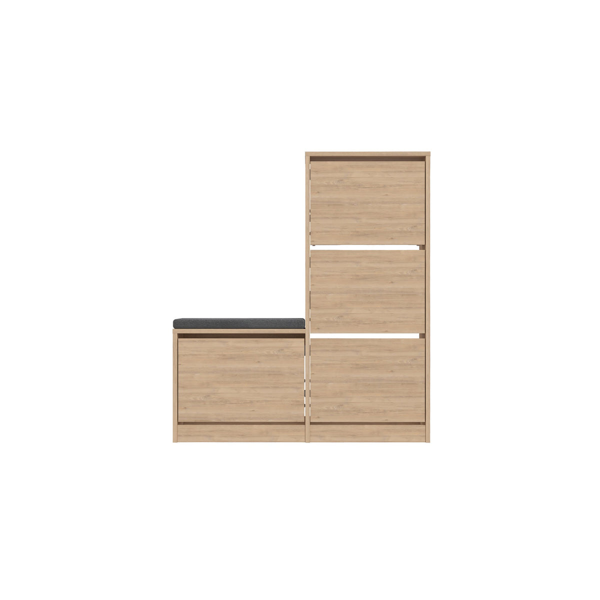 Dude Schuhschrank - Eiche in Eiche präsentiert im Onlineshop von KAQTU Design AG. Schuhbank ist von Hanah Home