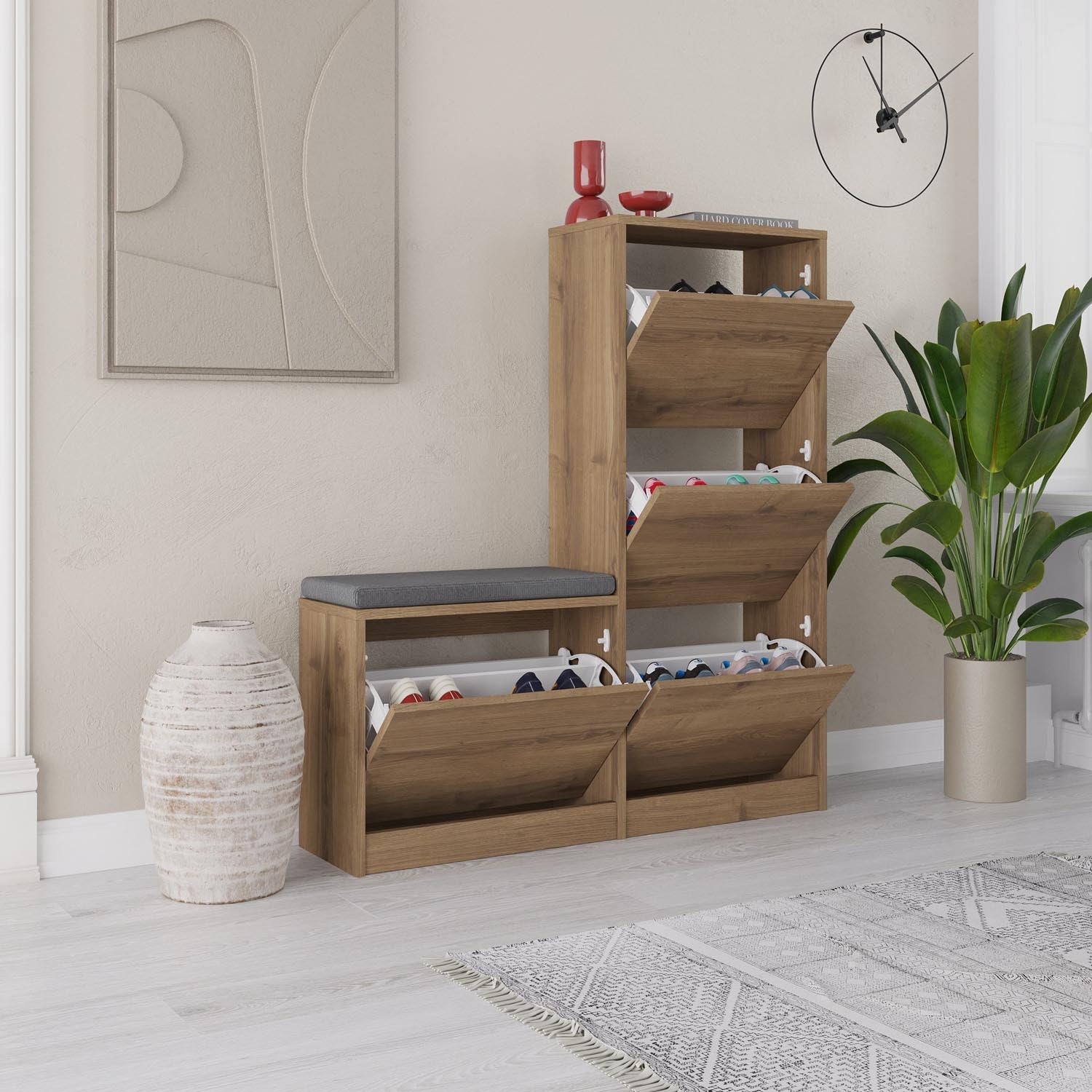 Dude Schuhschrank - Hitit in Hitit präsentiert im Onlineshop von KAQTU Design AG. Schuhbank ist von Hanah Home