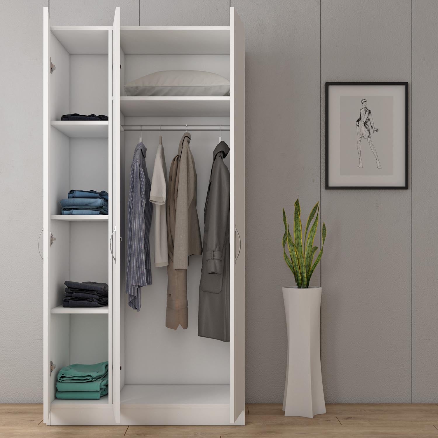 Entdecken Sie die elegante FRN Garderobe in strahlendem Weiß von Hanah Home – die perfekte Lösung für stilvolle Ordnung und praktischen Stauraum!