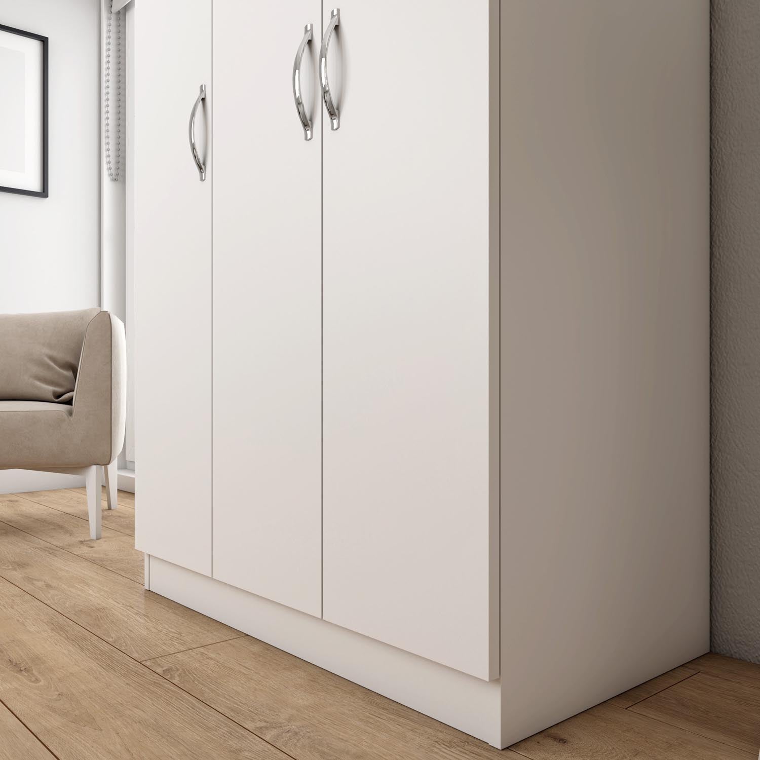 Erleben Sie die stilvolle FRN Garderobe von Hanah Home in elegantem Weiß – ideal für Ordnung und modernes Design in jedem Raum!