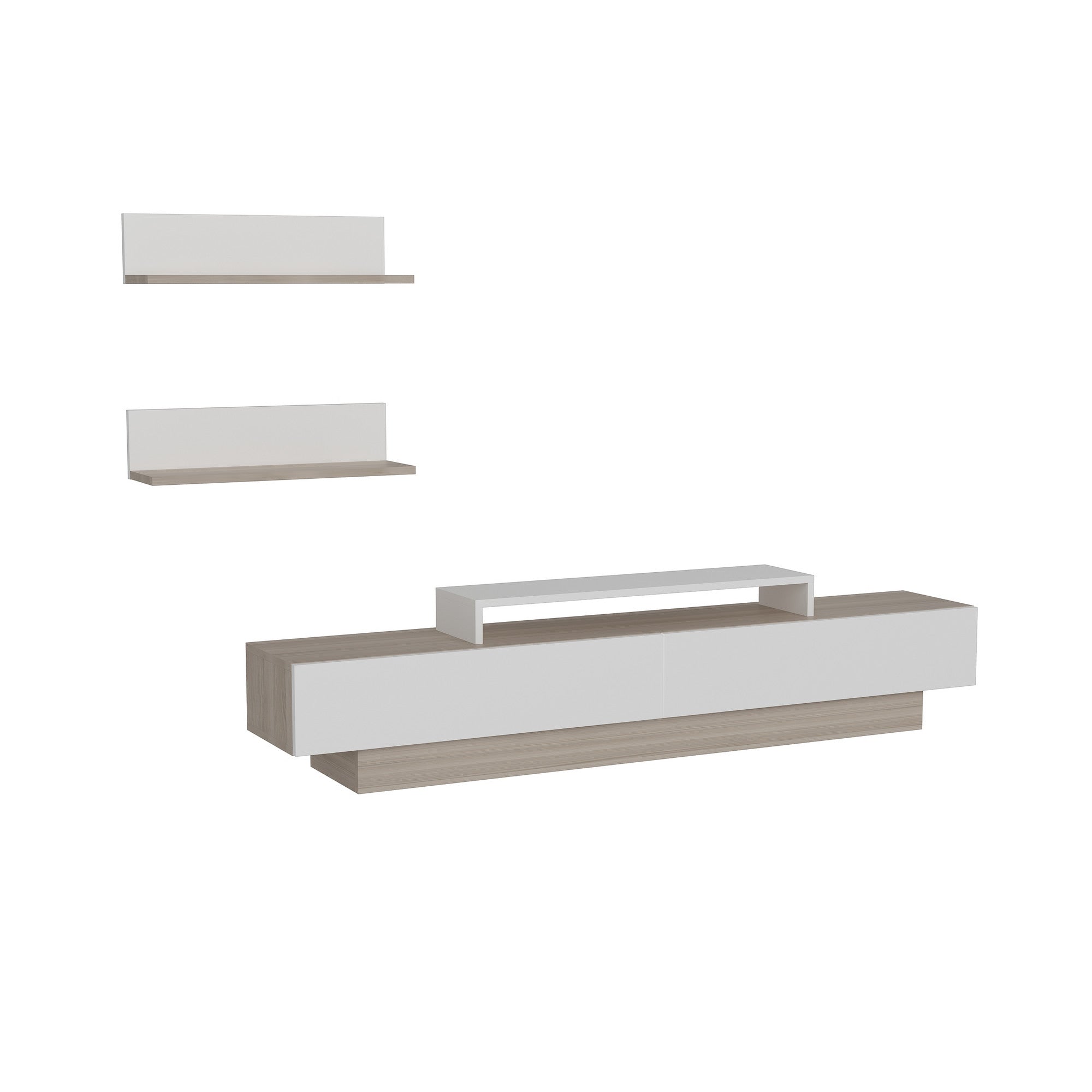 Verleihen Sie Ihrem Wohnzimmer mit dem Lusi TV-Möbel in Weiß von Hanah Home einen modernen Akzent. Stilvolles Design und großzügiger Stauraum für Ihre Unterhaltung.